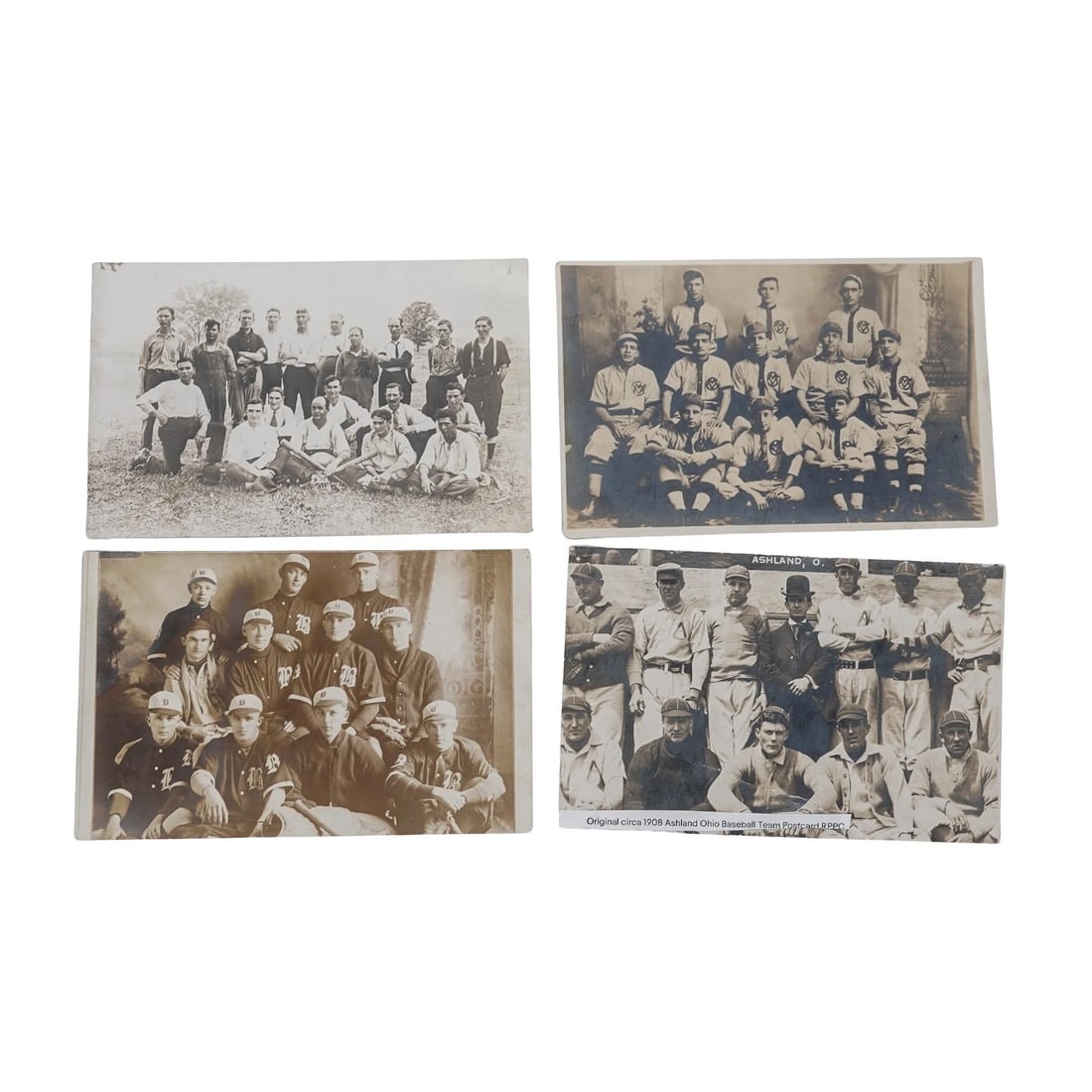 (4 pcs) Antique American Baseball Photograph Postcards (1 of 1)