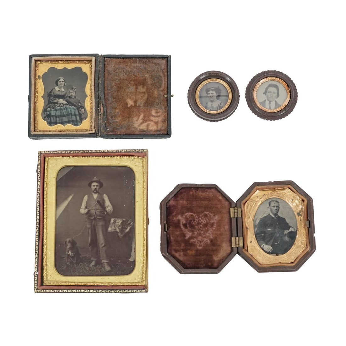 (5pc) Antique Daguerreotypes Portraits (1 of 8)