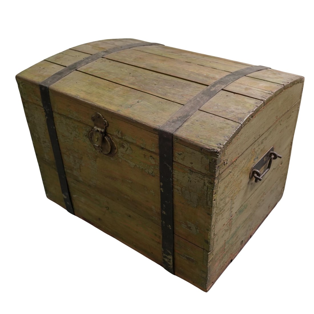 Antique Italian Ministry of Agriculture Wooden Trunk: Antique Italian Ministry of Agriculture Wooden TrunkEarly 20th century, ItalianAn antique Italian wooden trunk. Marked inside with a faded label reading "Ministero D'Agr. Inde. Comm", for the Italian