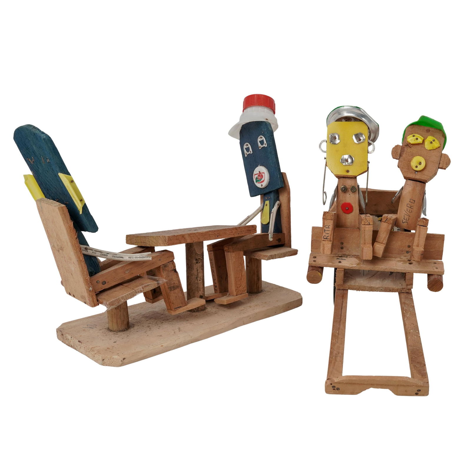 Whimsical Folk Art Wood Assemblage (1 of 6)