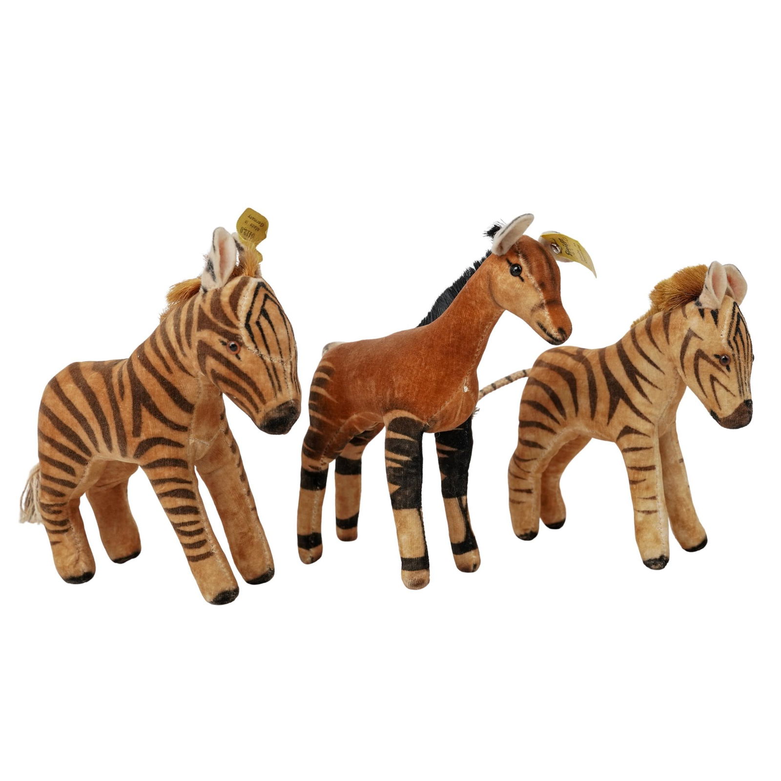 (3pc) Vintage Steiff Zebras & Okapi Group (1 of 4)