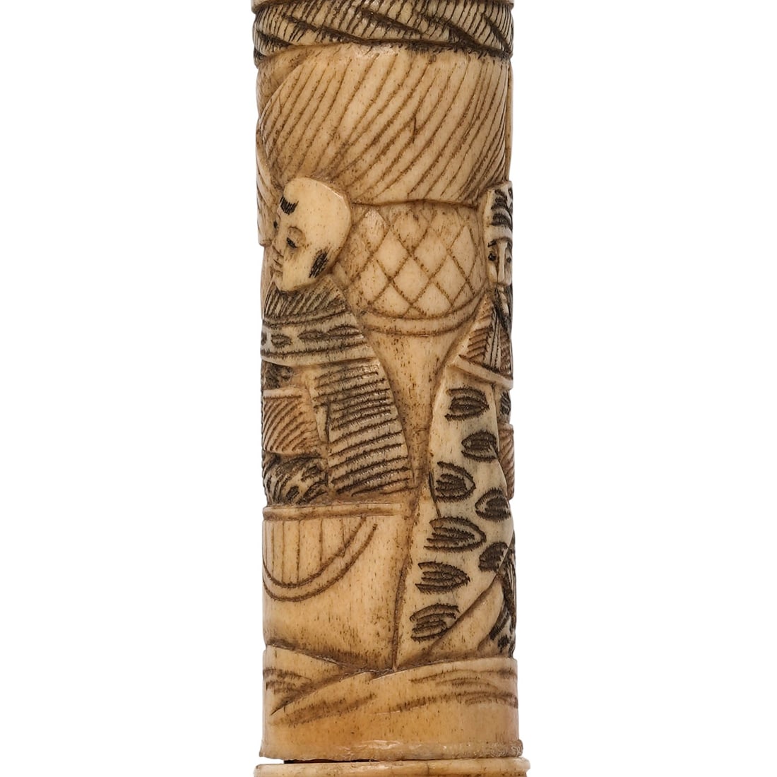 Chinese Carved Bone Large Candlestick - 6