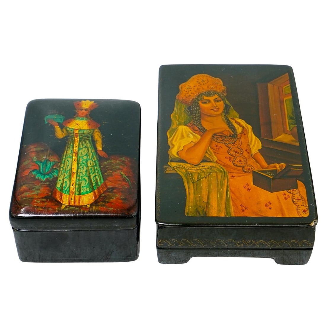 (2 pcs) Russian Lacquer Trinket Boxes - 2