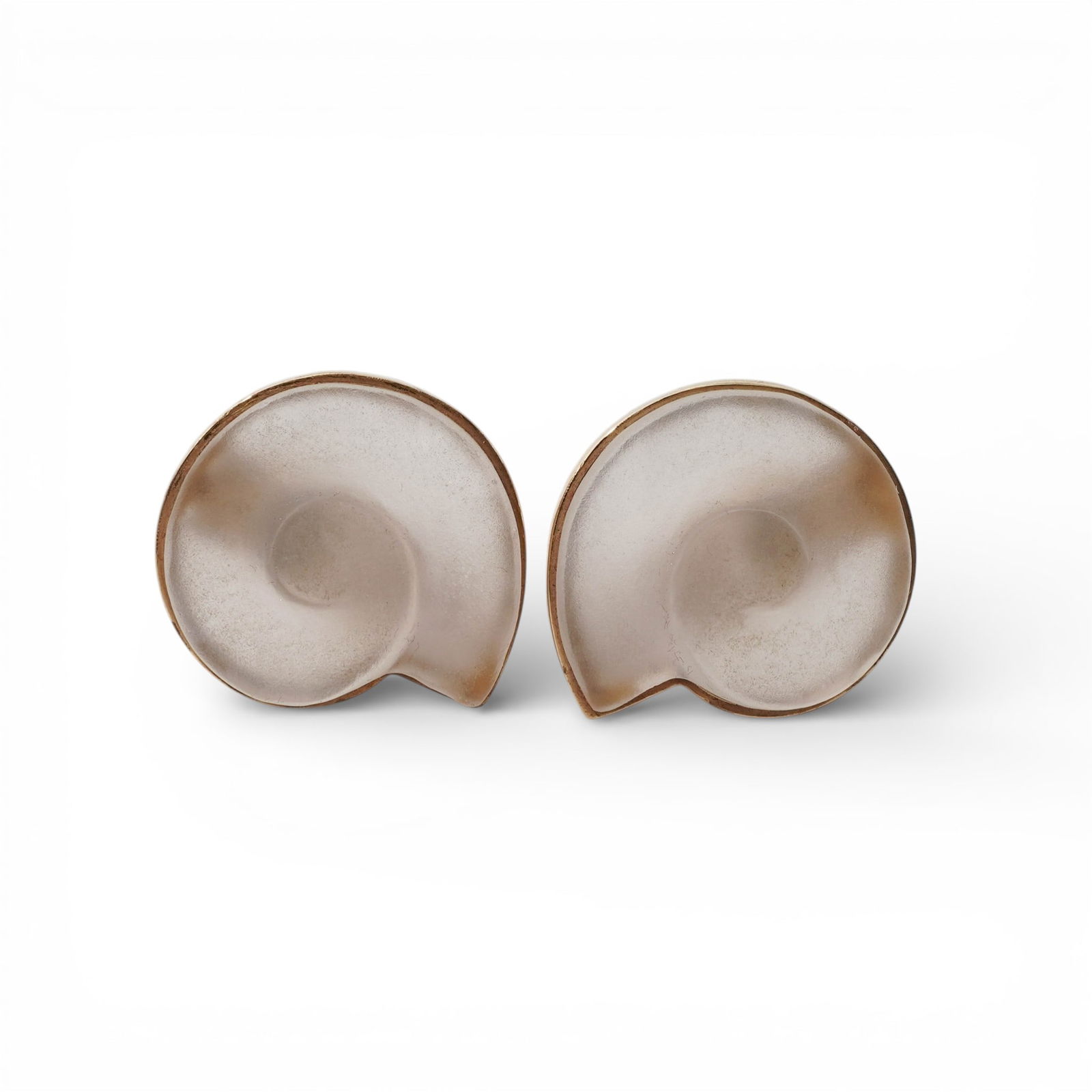 Ilias Lalaounis 18k Gold Carved Glass Earrings (1 of 9)