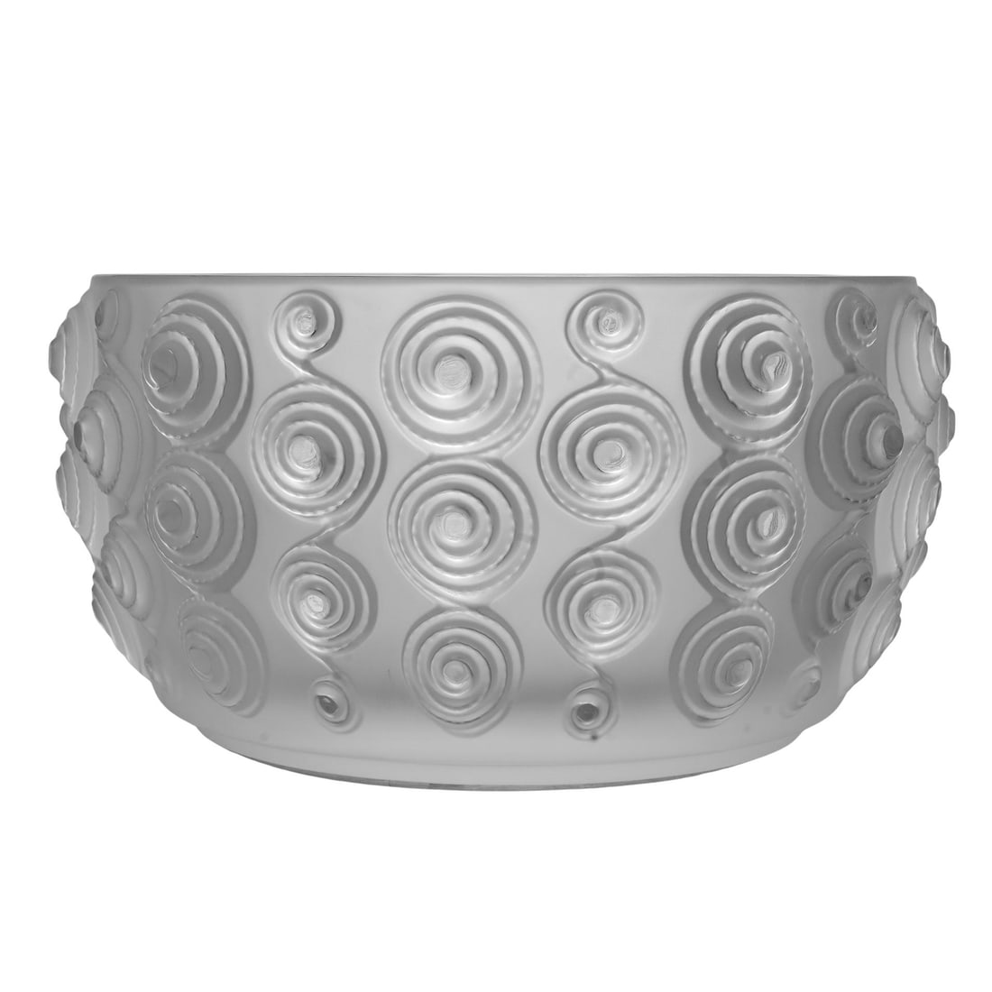 Lalique Crystal "Byzance Spirales" Bowl: Lalique Crystal "Byzance Spirales" Bowl20th century, FrenchThe Spirales (Spiral) design of this bowl was originally created by René Lalique on September 25, 1930. The pattern, defined by its repeatin