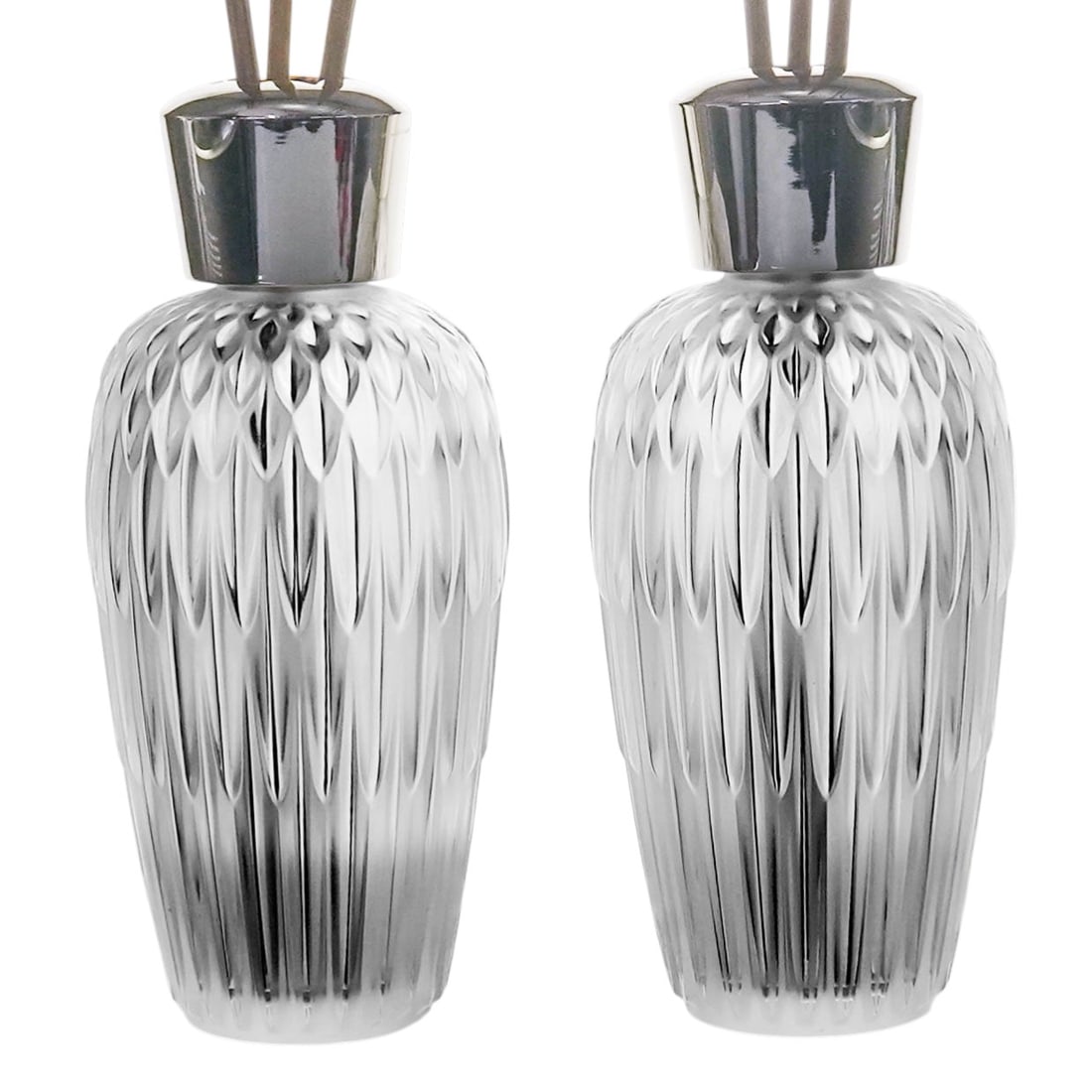 (2pc) Lalique "Odysee" Crystal Bottle Diffusers - 3