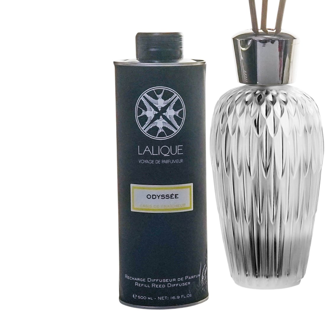 (2pc) Lalique "Odysee" Crystal Bottle Diffusers - 4