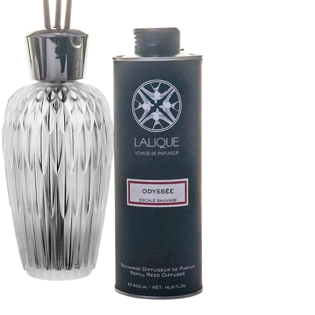 (2pc) Lalique "Odysee" Crystal Bottle Diffusers - 5