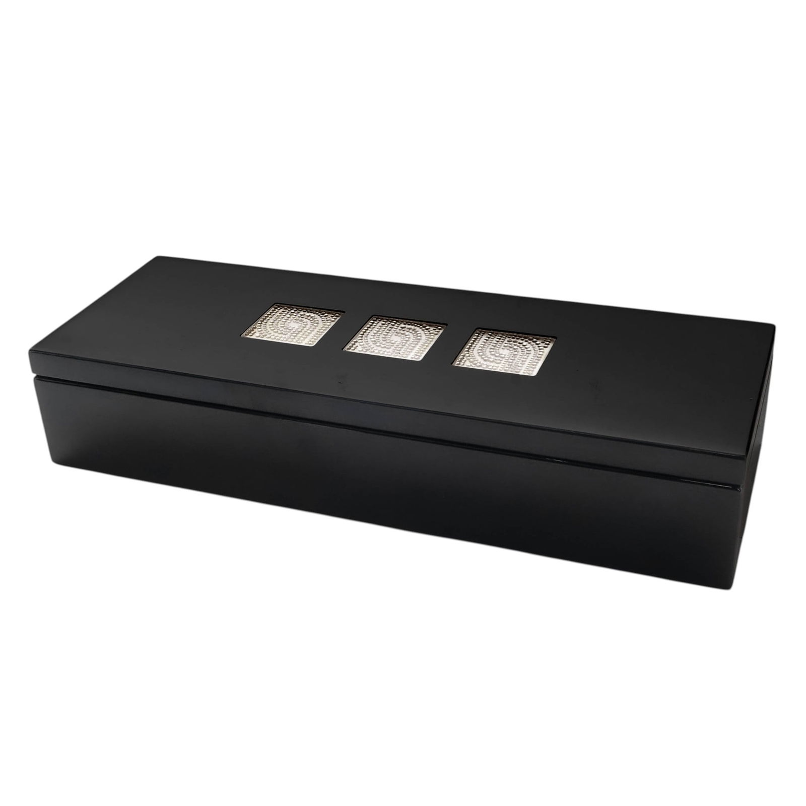 Lalique Crystal Inset Lacquered Wood Box (1 of 7)