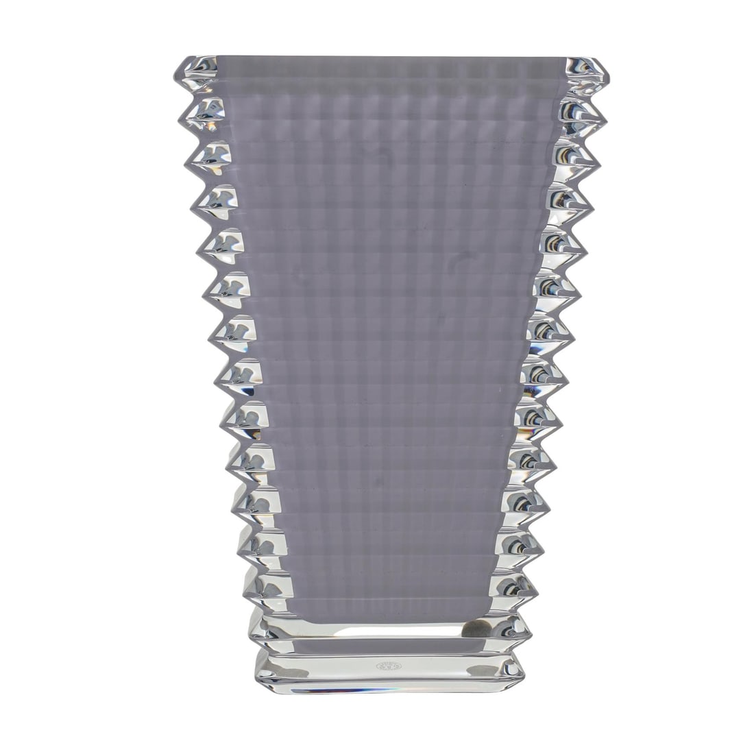 Nicolas Triboulot x Baccarat "Eye" Rectangular Crystal Vase: Nicolas Triboulot x Baccarat "Eye" Rectangular Crystal Vase20th century, FrenchDesigned by Nicolas Triboulot, the Eye collection celebrated for its wavy, geometric aesthetic achieved through complex t