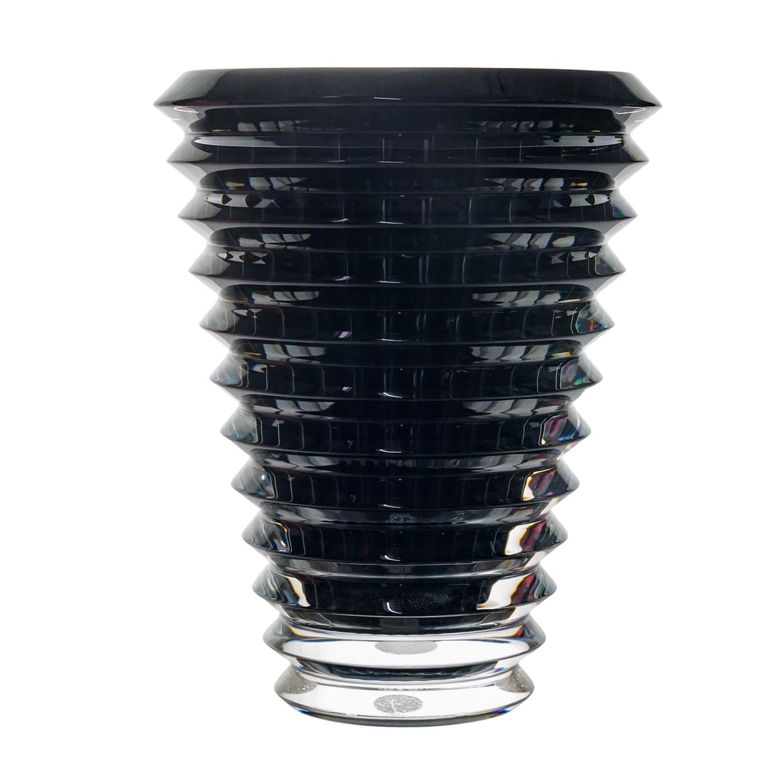 Nicolas Triboulot x Baccarat Black "Eye" Crystal Vase: Nicolas Triboulot x Baccarat Black "Eye" Crystal VaseLate 20th-early 21st century, FrenchThe vase is part of Baccarat's "Reflections" collection, the design by Nicolas Triboulot features a combination