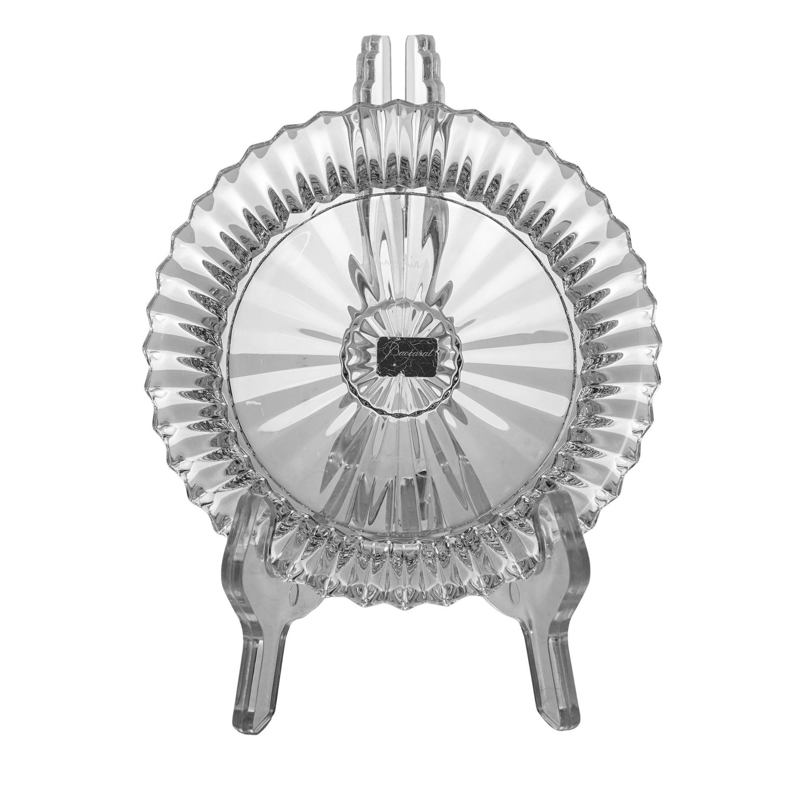 Mathias x Baccarat Crystal "Mille Nuits" Coaster: Mathias x Baccarat Crystal "Mille Nuits" Coaster2000, FrenchBaccarat crystal Mille Nuits coaster, an elegant barware accessory designed by Mathias to protect tabletops while serving wine or spirits. T