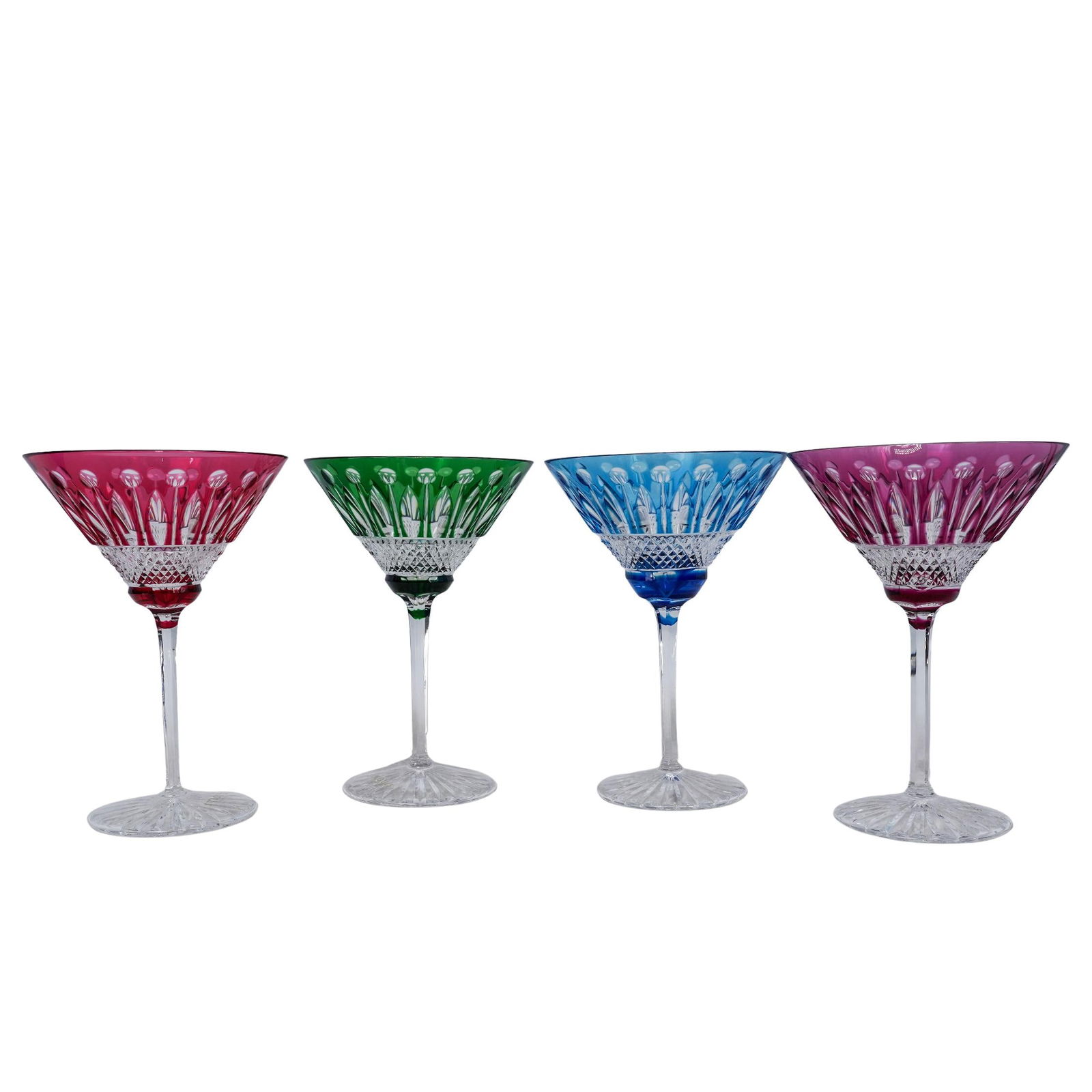 (4 Pc) Saint Louis "Tommy" Cocktail Crystal Glasses: (4 Pc) Saint Louis "Tommy" Cocktail Crystal Glasses20th century, FrenchSaint-Louis crystal cocktail glasses first created in 1928, this collection is renowned for its intricate craftsmanship, featurin