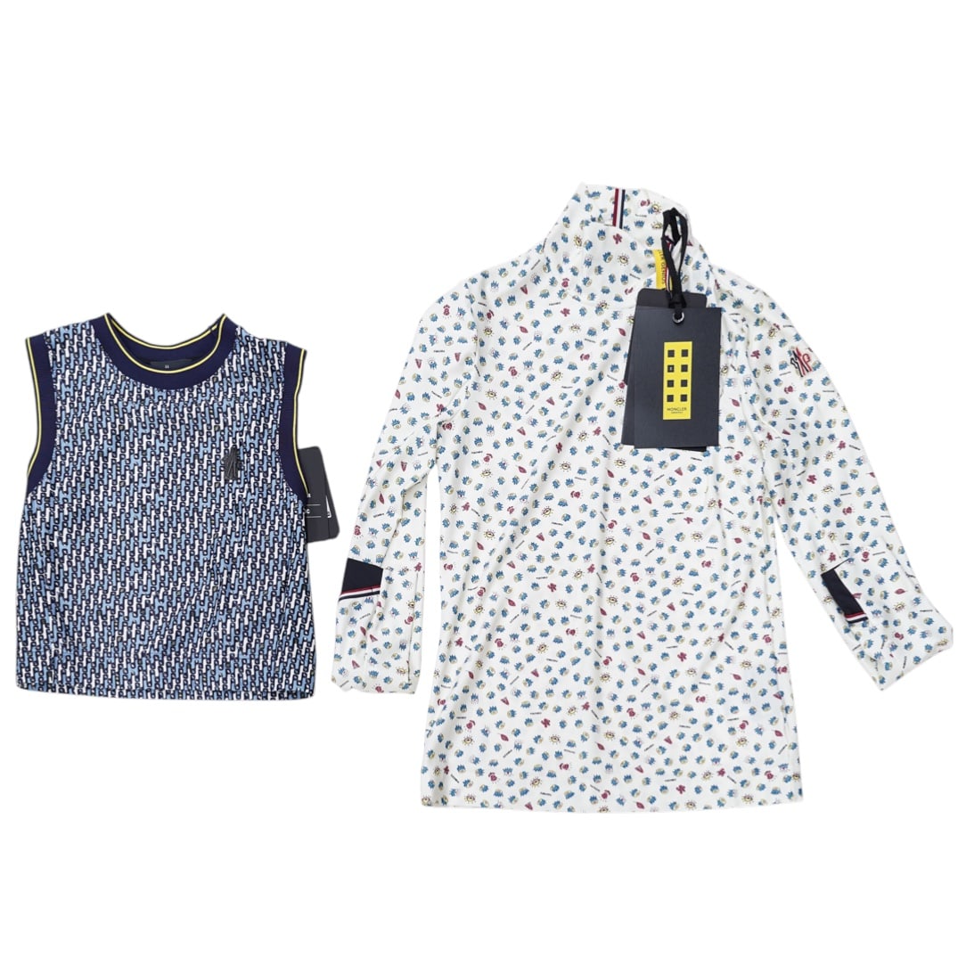 (2 Pc) Moncler Genius Performance Turtleneck and Cropped Tank: (2 Pc) Moncler Genius Performance Turtleneck and Cropped Tank 21st century, Croatian, Romanian A set of two Moncler garments. (1) Moncler Genuis collection X Naj Oleari performance-wear turtleneck.