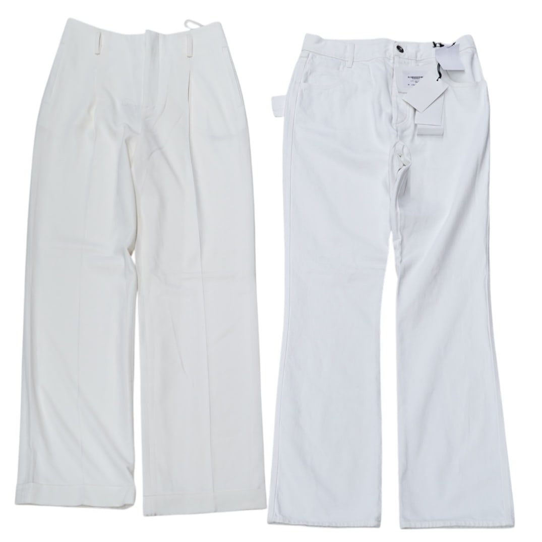(2 Pc) Bottega Veneta & Ralph Lauren White Trousers (1 of 3)