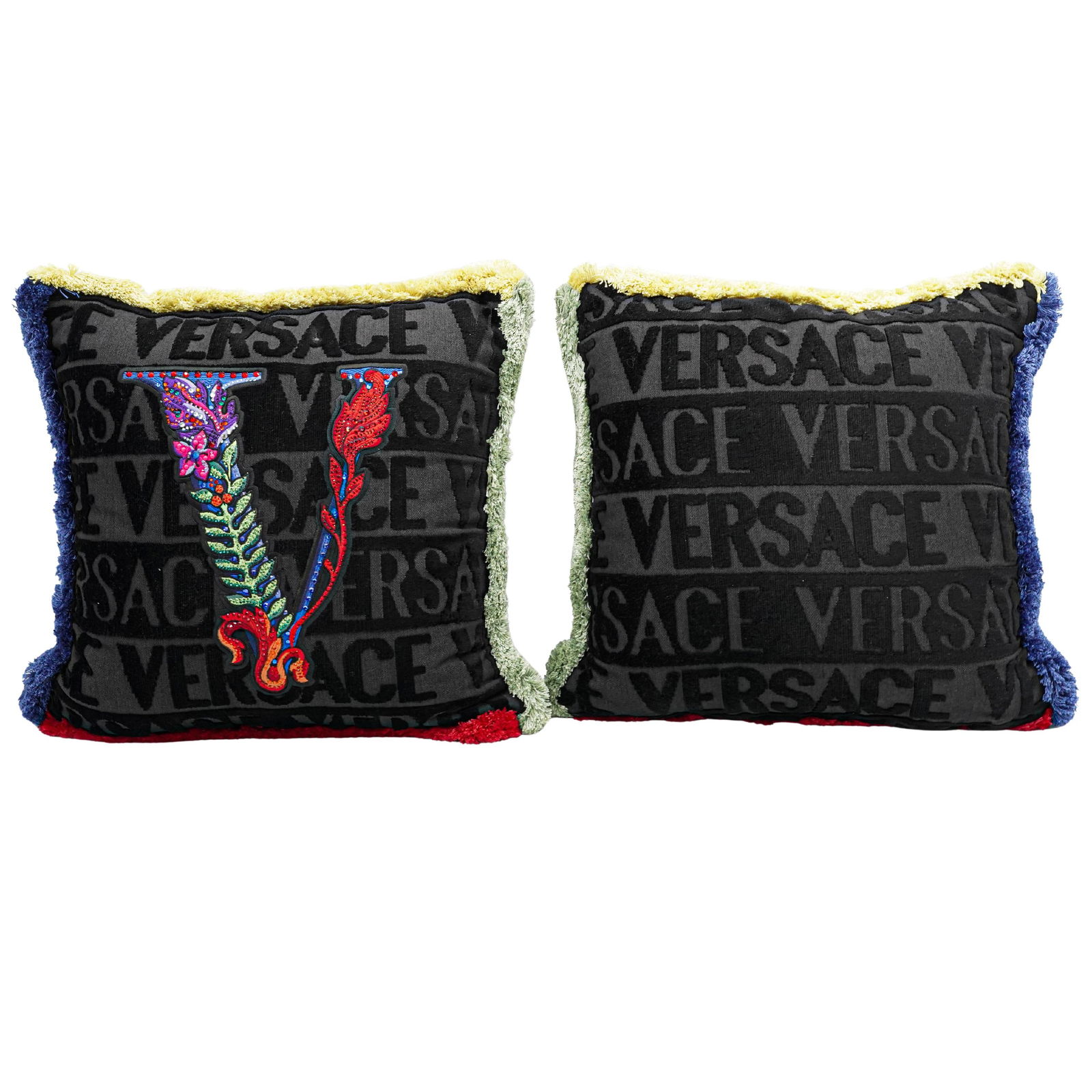 Pair Versace "Logomania" Throw Pillows - 3