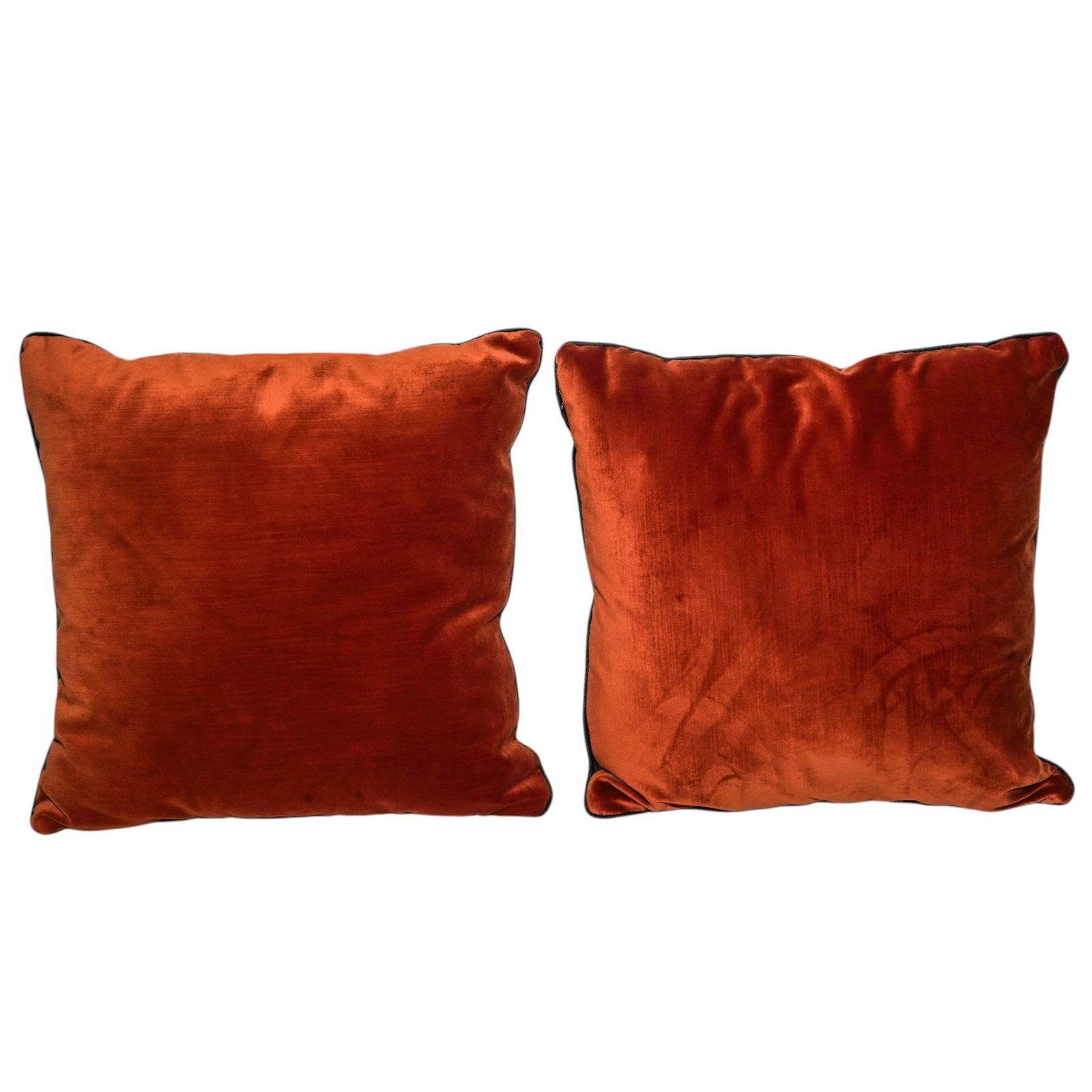 Pair Hermes Orange "Cheval Pixel" Pillows - 2