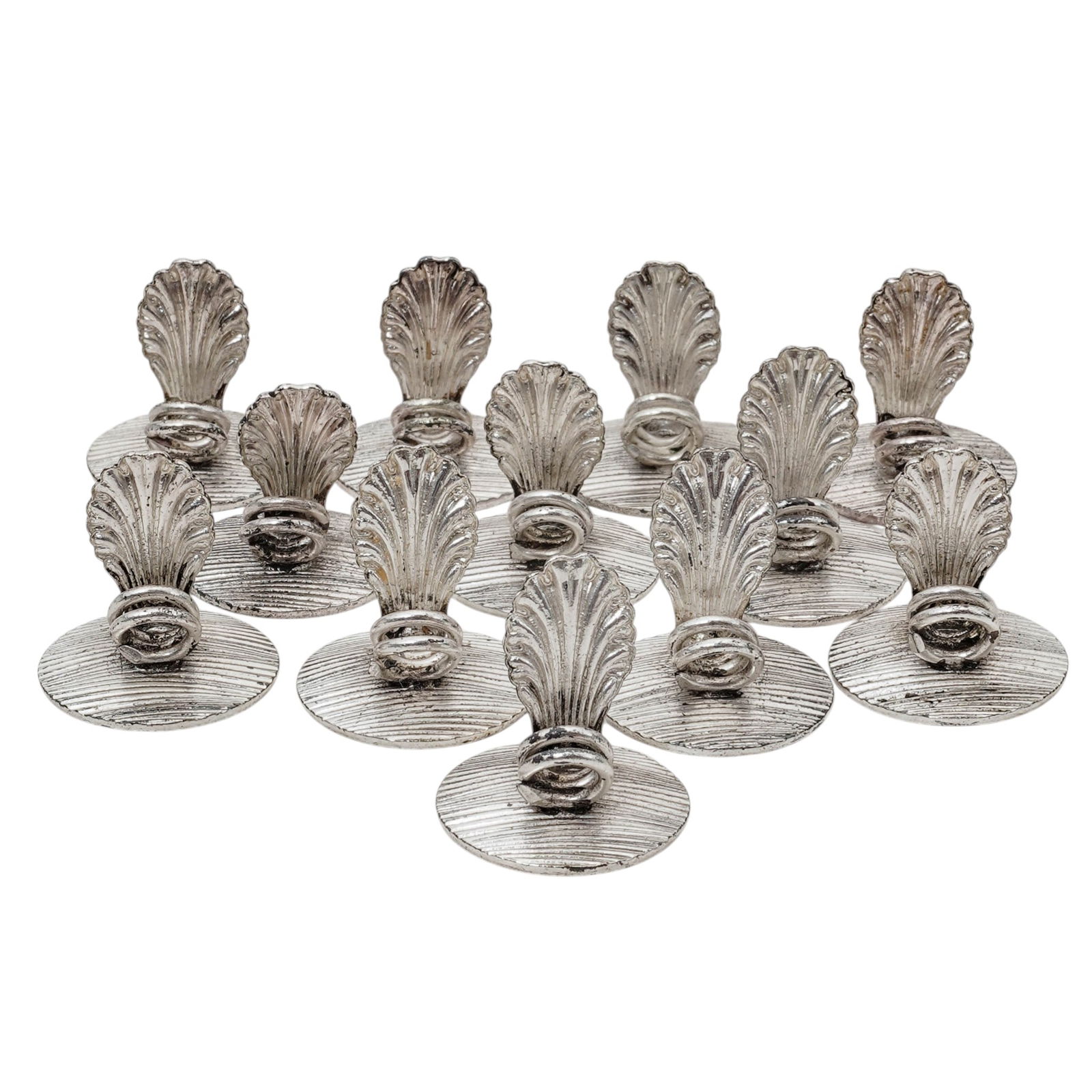 (12 pcs) Christofle Shell Silver Plate Place Holders (1 of 10)