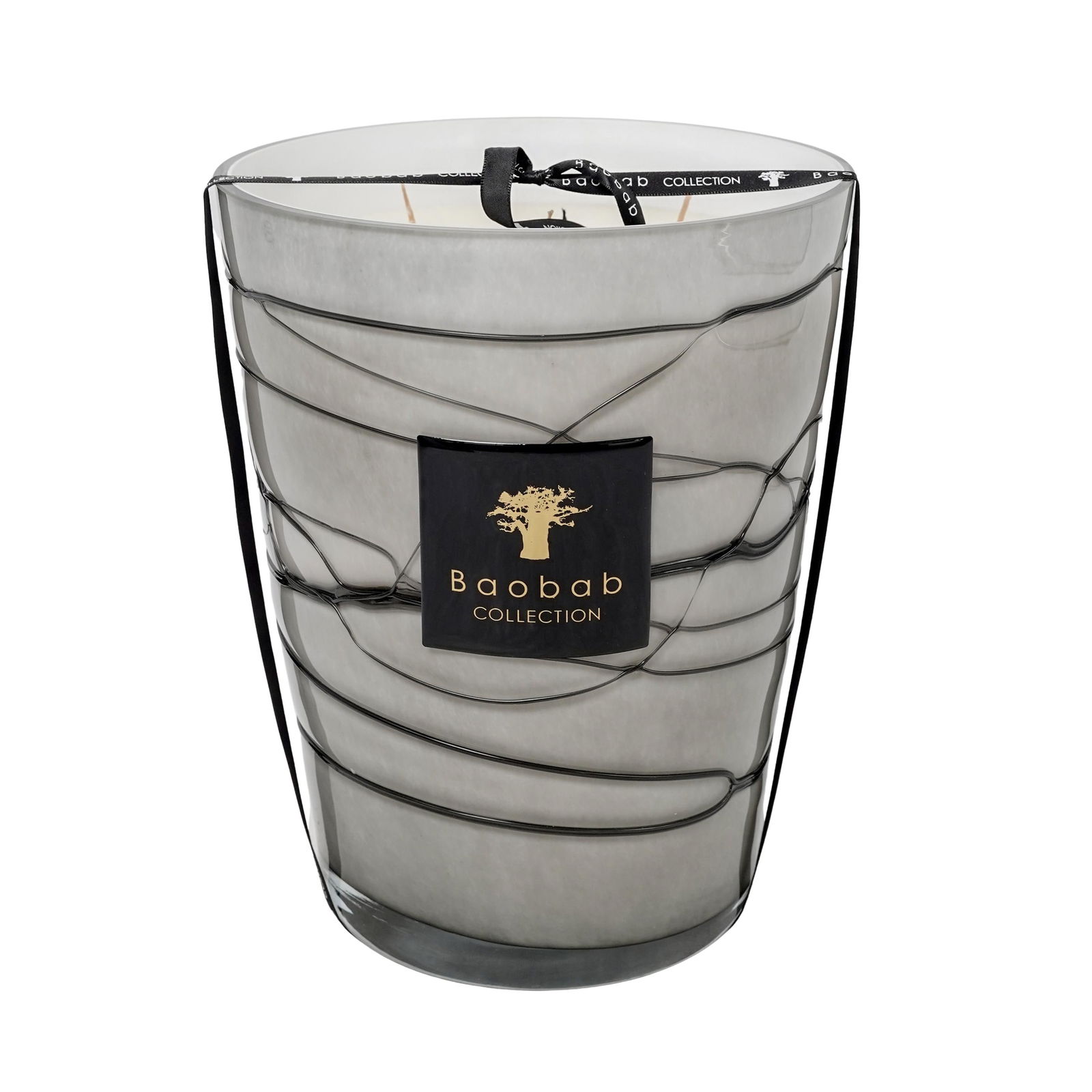 Baobab Collection "Filo" Max 24 Candle: Baobab Collection "Filo" Max 24 Candle 20th century, Tanzanian Baobab Collection "Filo Grigio" Max 24 scented candle. The Filo collection featuring an opaline-glass vessel with a signature glass