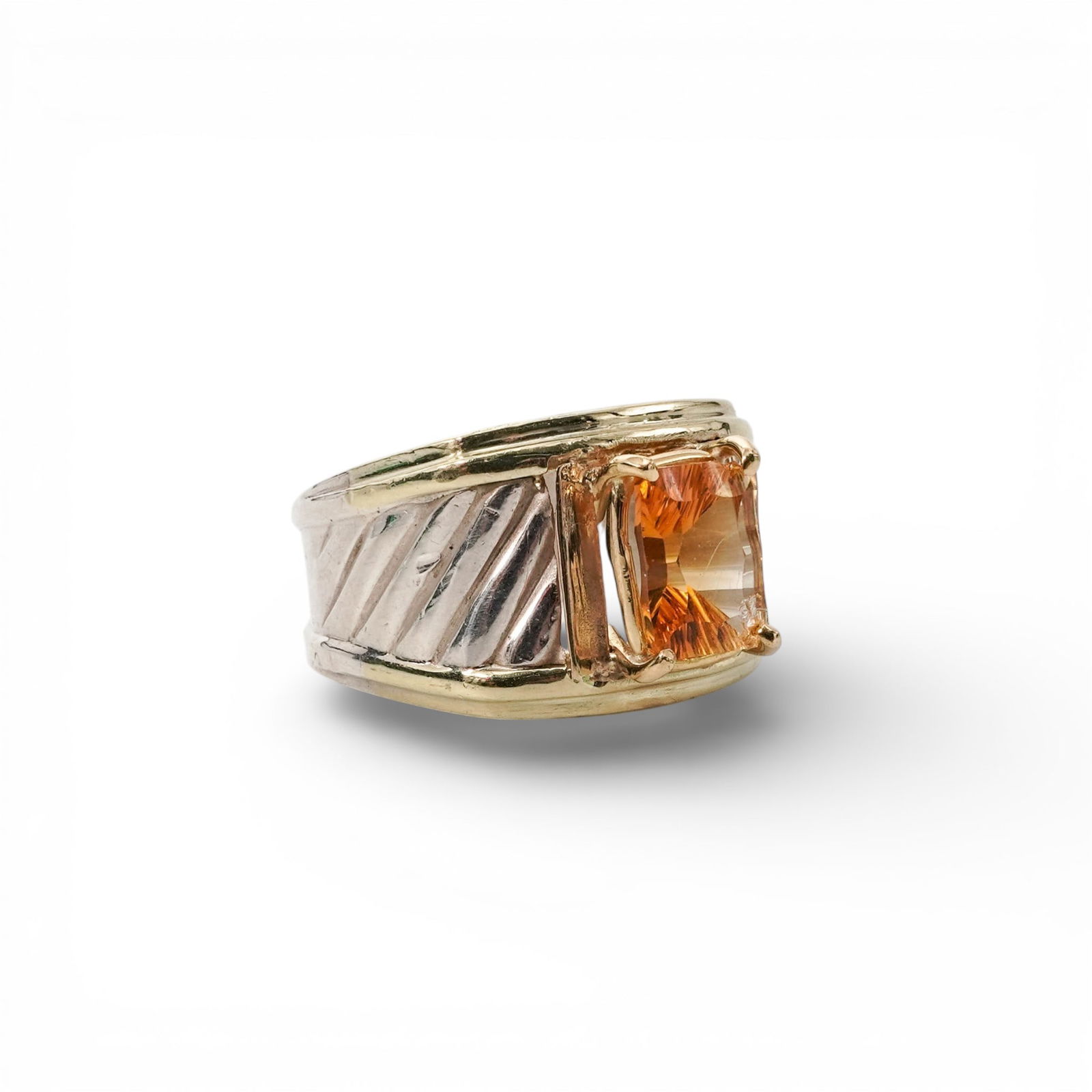 David Yurman Sterling Silver, Gold & Citrine Ring (1 of 5)