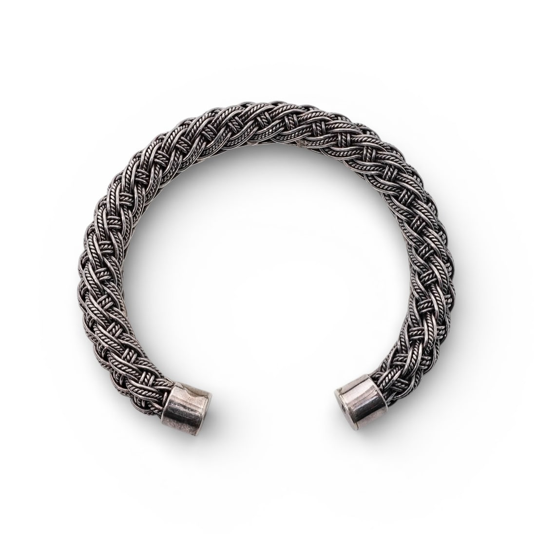 Heavy Sterling Silver Woven Cuff Bracelet (1 of 4)