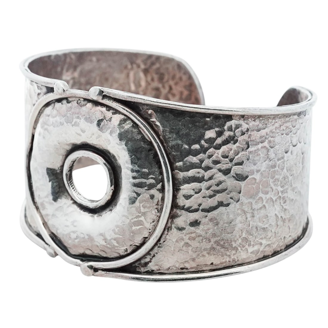 Vintage Navajo Sterling Silver Hammered Cuff Bracelet (1 of 5)