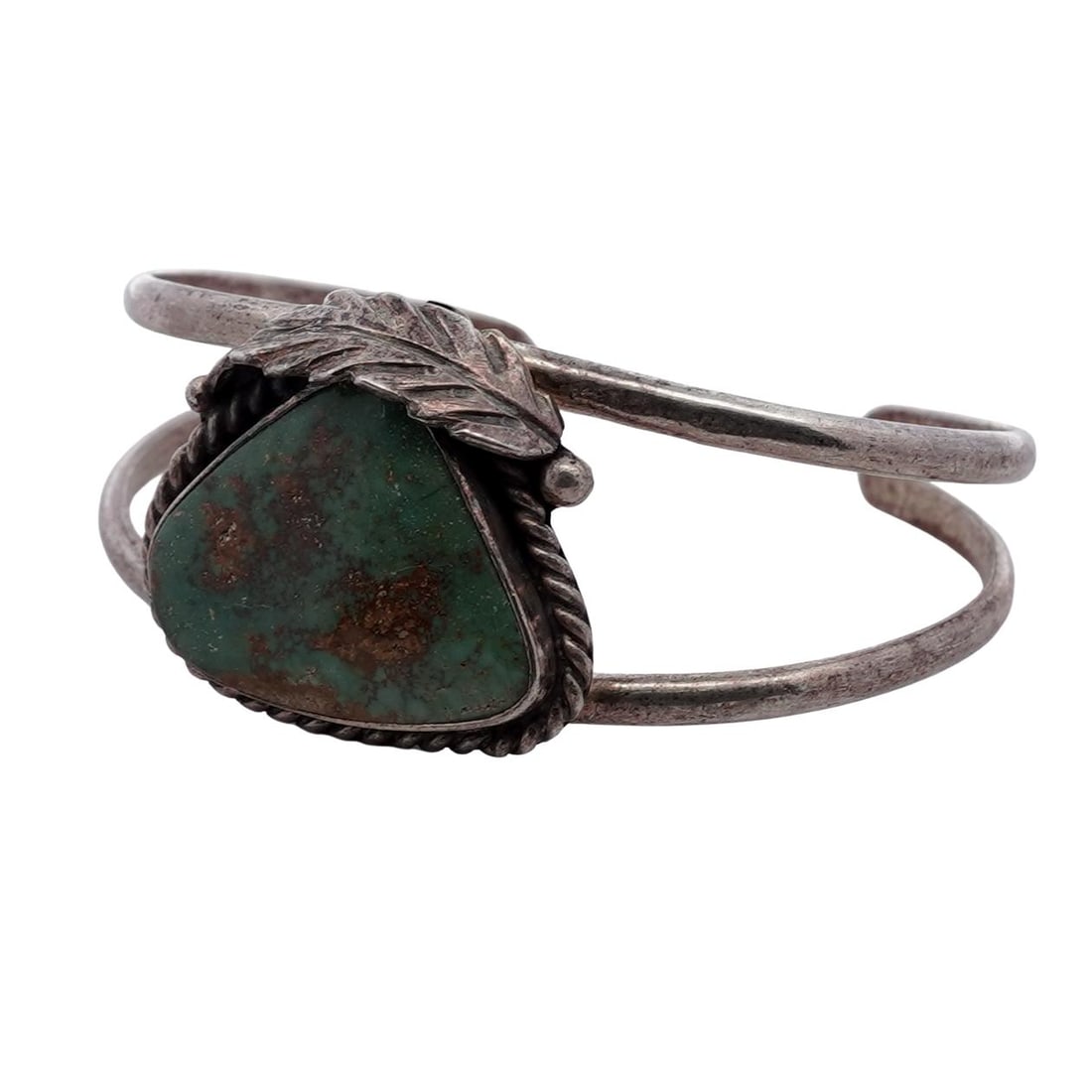 Vintage Navajo Sterling Silver & Turquoise Bracelet Signed (1 of 8)