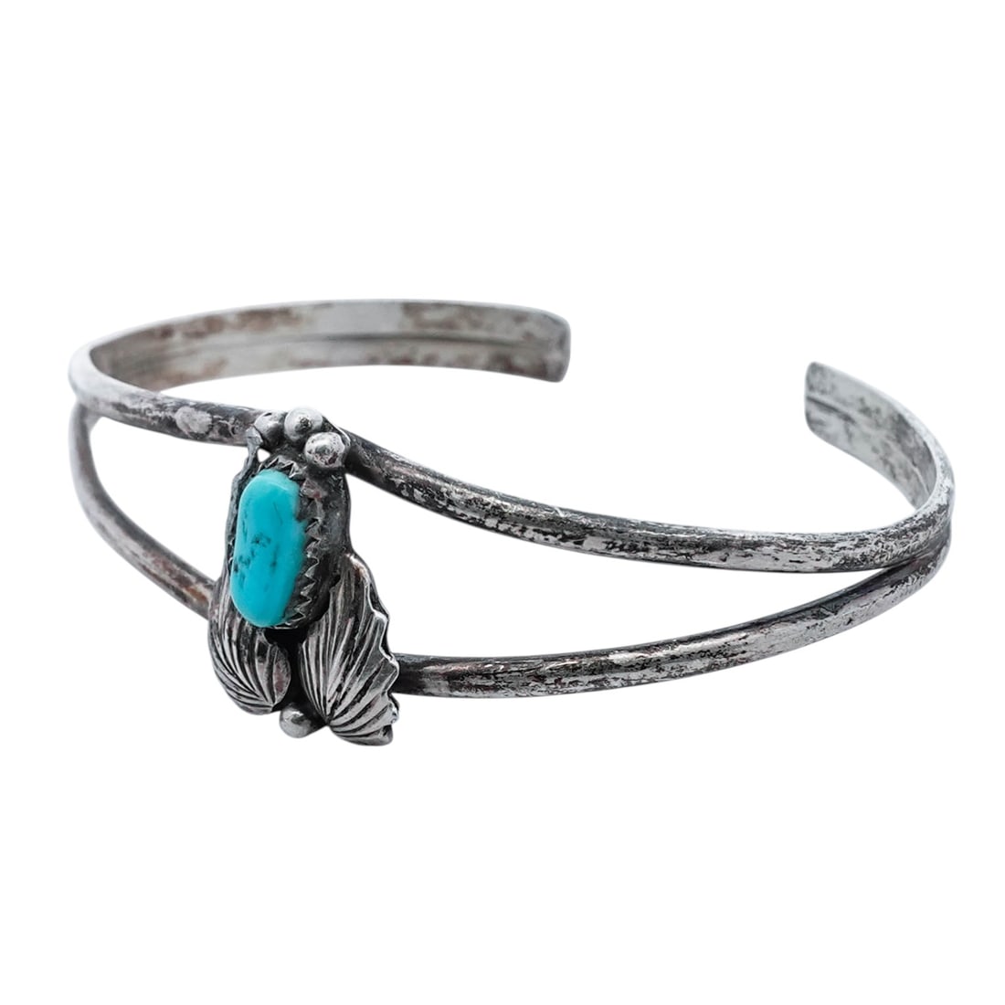 Vintage Navajo Sterling Silver & Turquoise Bracelet Signed (1 of 6)
