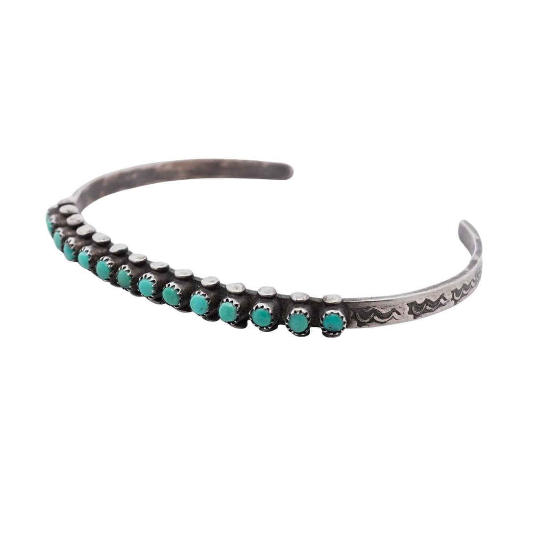 Vintage Navajo Sterling Silver & Turquoise Cuff (1 of 4)