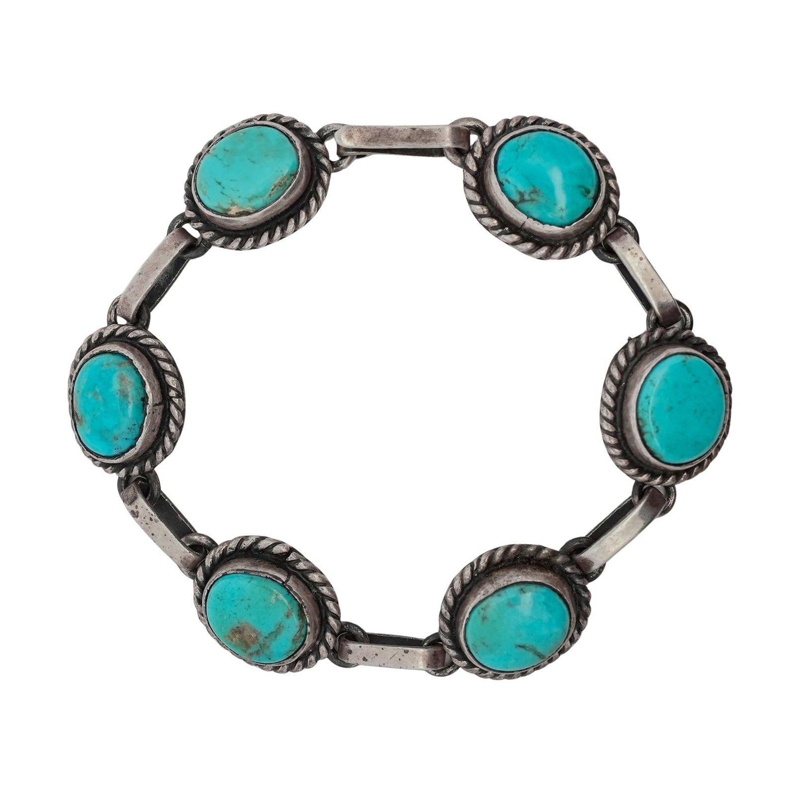 Vintage Navajo Sterling Silver & Turquoise Bracelet (1 of 4)