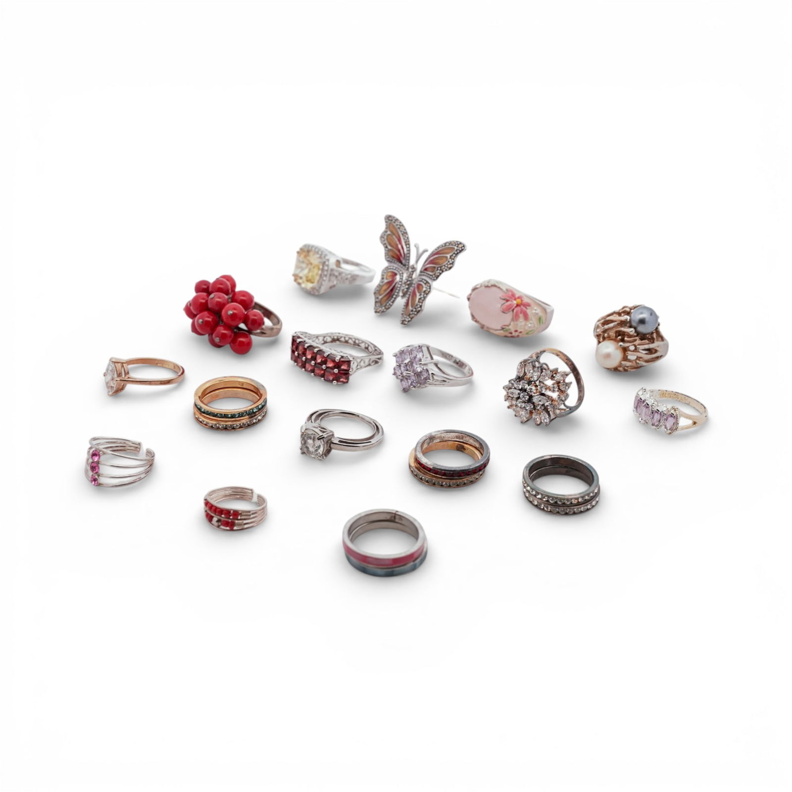 (20 Pcs) Sterling Silver Ring Collection (1 of 9)