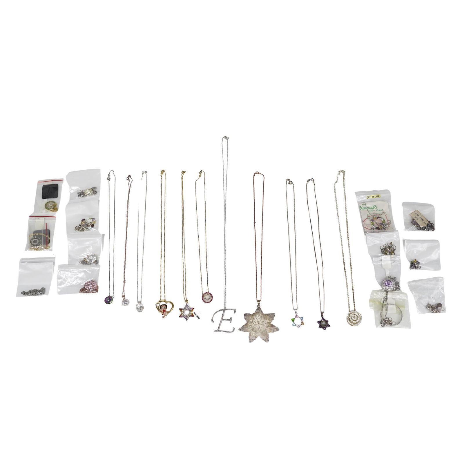 (25 Pcs) Assorted Sterling Silver Pendant Necklace Collection (1 of 7)