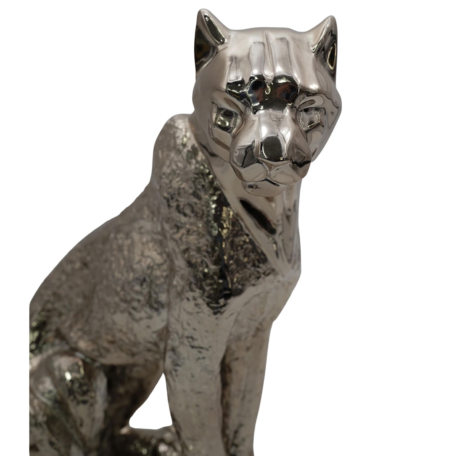 Silver Overlay Jaguar Statue - 3