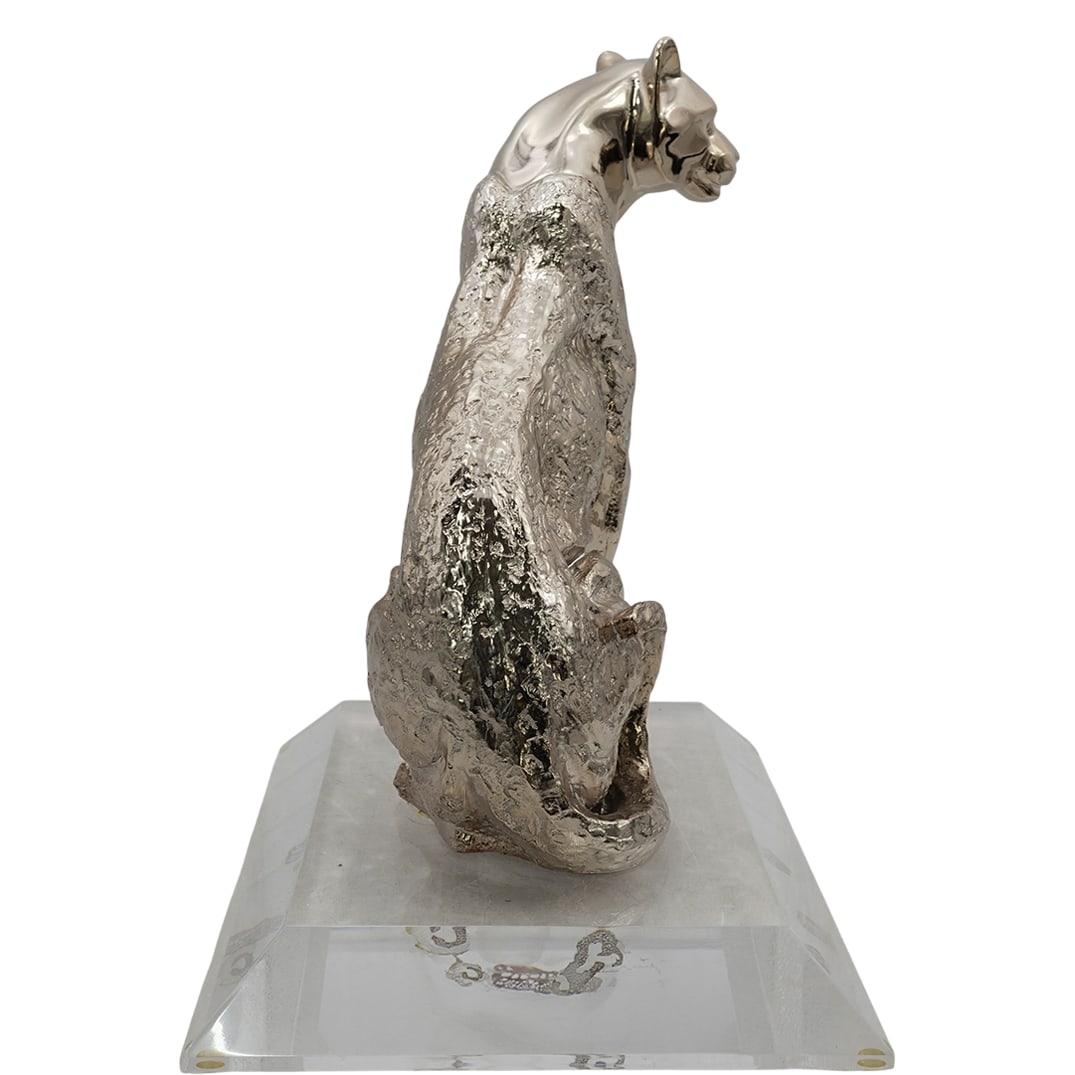 Silver Overlay Jaguar Statue - 6