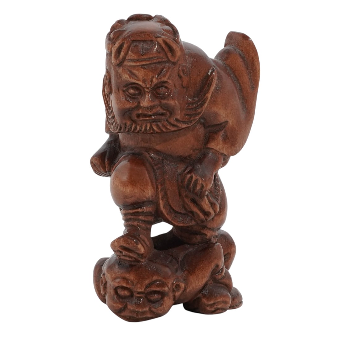 Japanese Carved Boxwood Oni Demon Netsuke (1 of 7)
