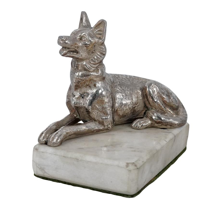 Louis-Albert Carvin (French 1875-1951) Attributed German Shepherd Paperweight (1 of 5)