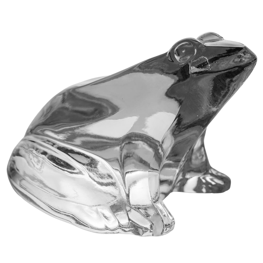 Baccarat Crystal Frog Paperweight: Baccarat Crystal Frog PaperweightLate 20th century, FrenchBaccarat crystal frog paperweight. The frog is crafted from hight-quality crystal and is celebrated for its clarity and naturalistic, "sitting