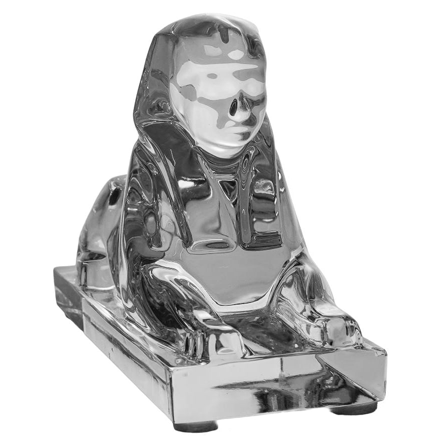 Baccarat Crystal Sphinx Paperweight: Baccarat Crystal Sphinx PaperweightLate 19th century, FrenchDesigned as both a decorative sculpture and a functional paperweight, this figure depicts a mythical Egyptian sphinx with a striking, intros