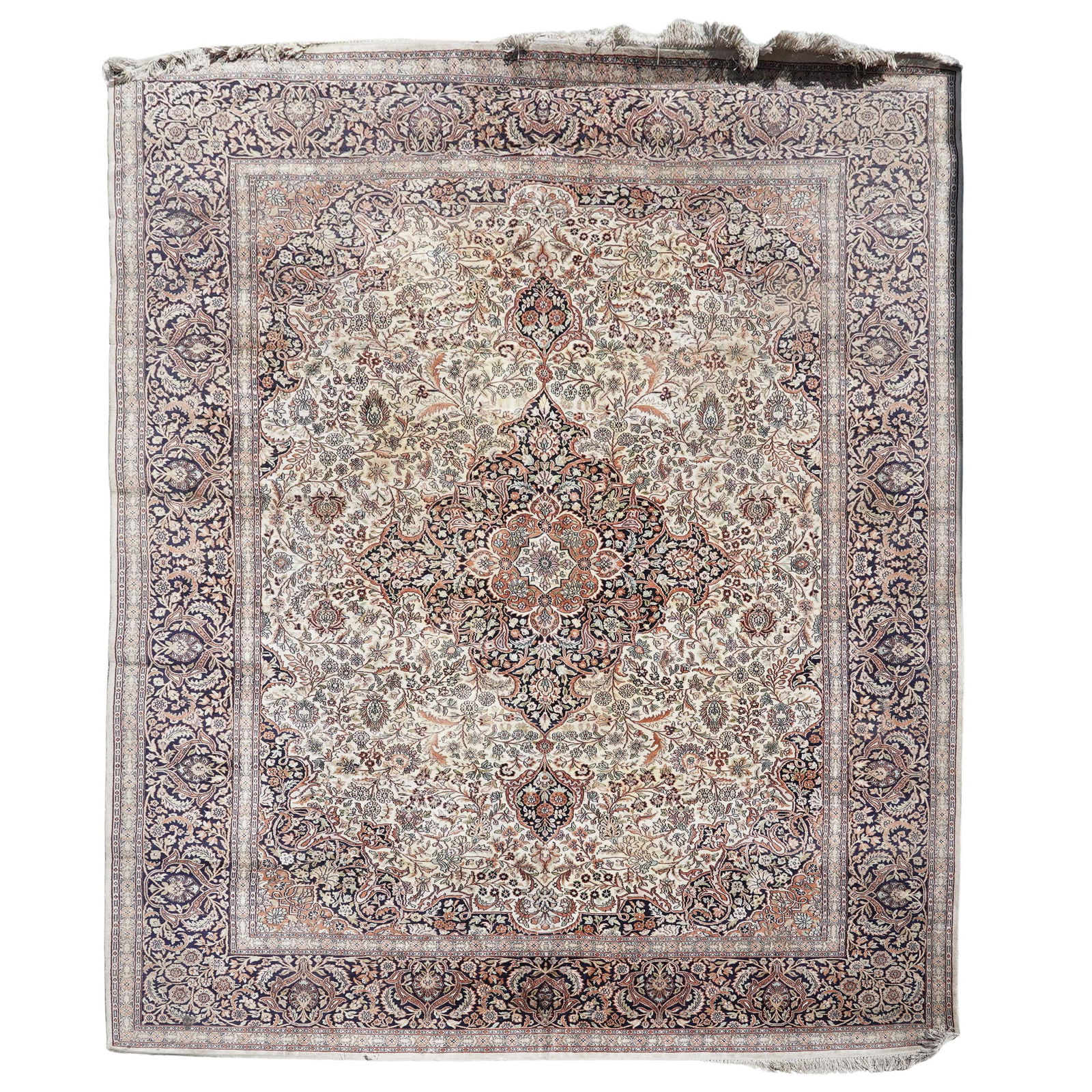 Large Persian Kashmir Silk Wool Blend Area Rug (1 of 5)