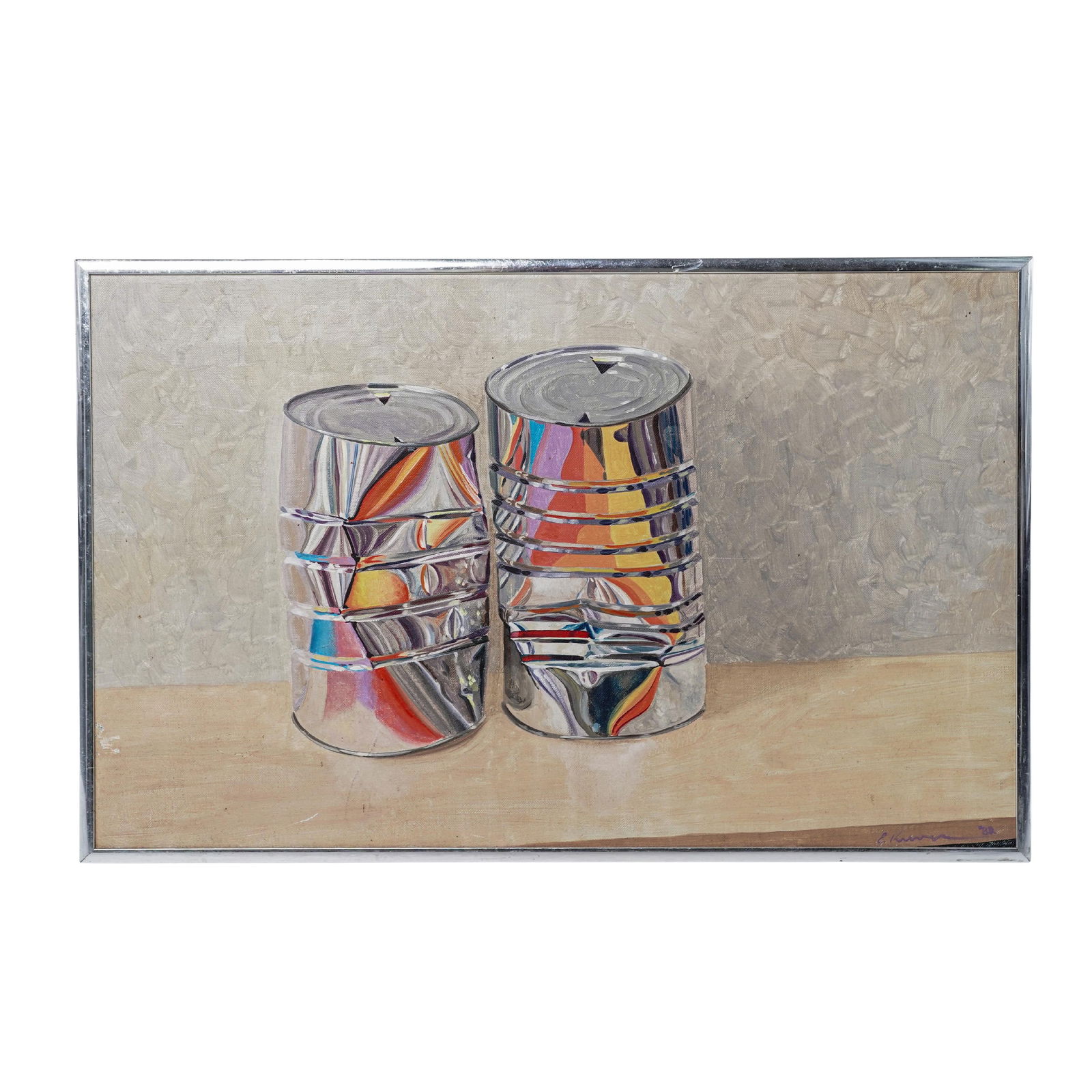 Eric Krever (Amer., 20th Cent.) "No Can Paint Two" Oil on Canvas: Eric Krever (Amer., 20th Cent.) "No Can Paint Two" Oil on Canvas1982, AmericanEric Krever (American, active 20th century) oil on canvas painting titled "No Can Paint Two". Signed in bottom right corne