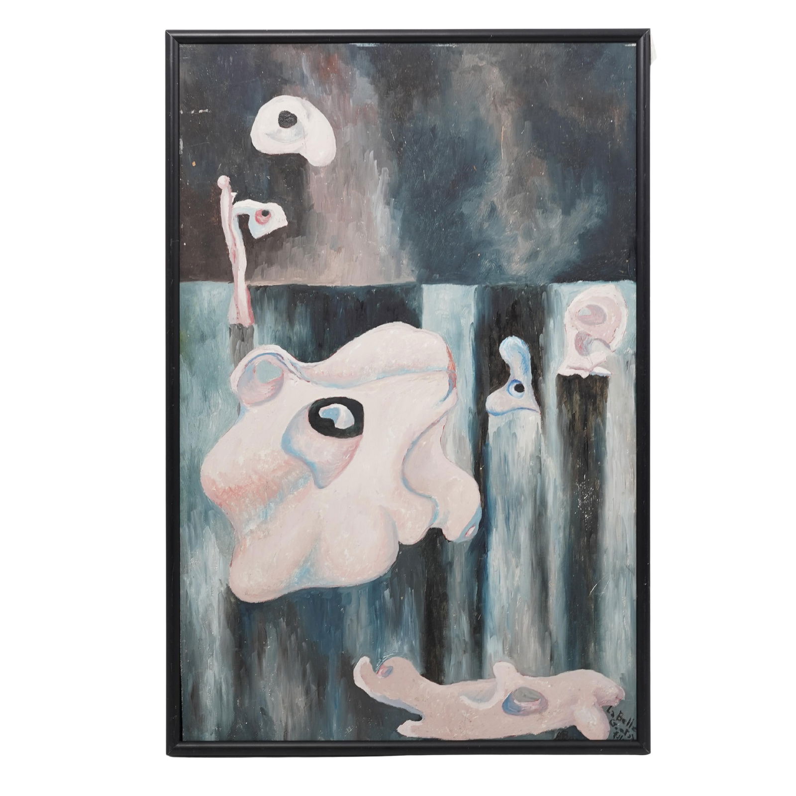 Beni Kosh (American, 1917-1993) "La Belle" Abstract Oil on Board: Beni Kosh (American, 1917-1993) "La Belle" Abstract Oil on Board20th century, AmericanAn abstract figurative oil on board painting by artist Beni Kosh (American, b. 1917 d. 1993, also known as Charles