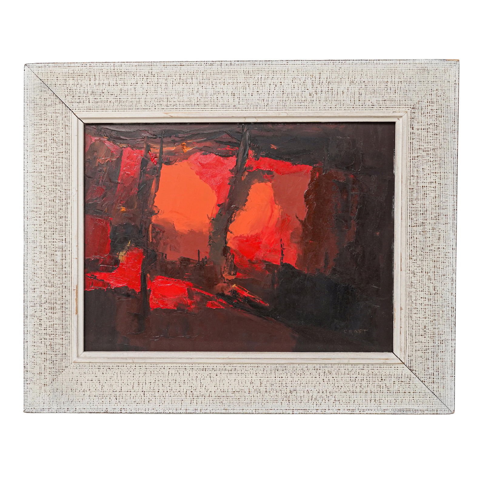 Scott Croft (American, 1911-1980) Abstract Landscape Oil on Masonite Board (1 of 6)