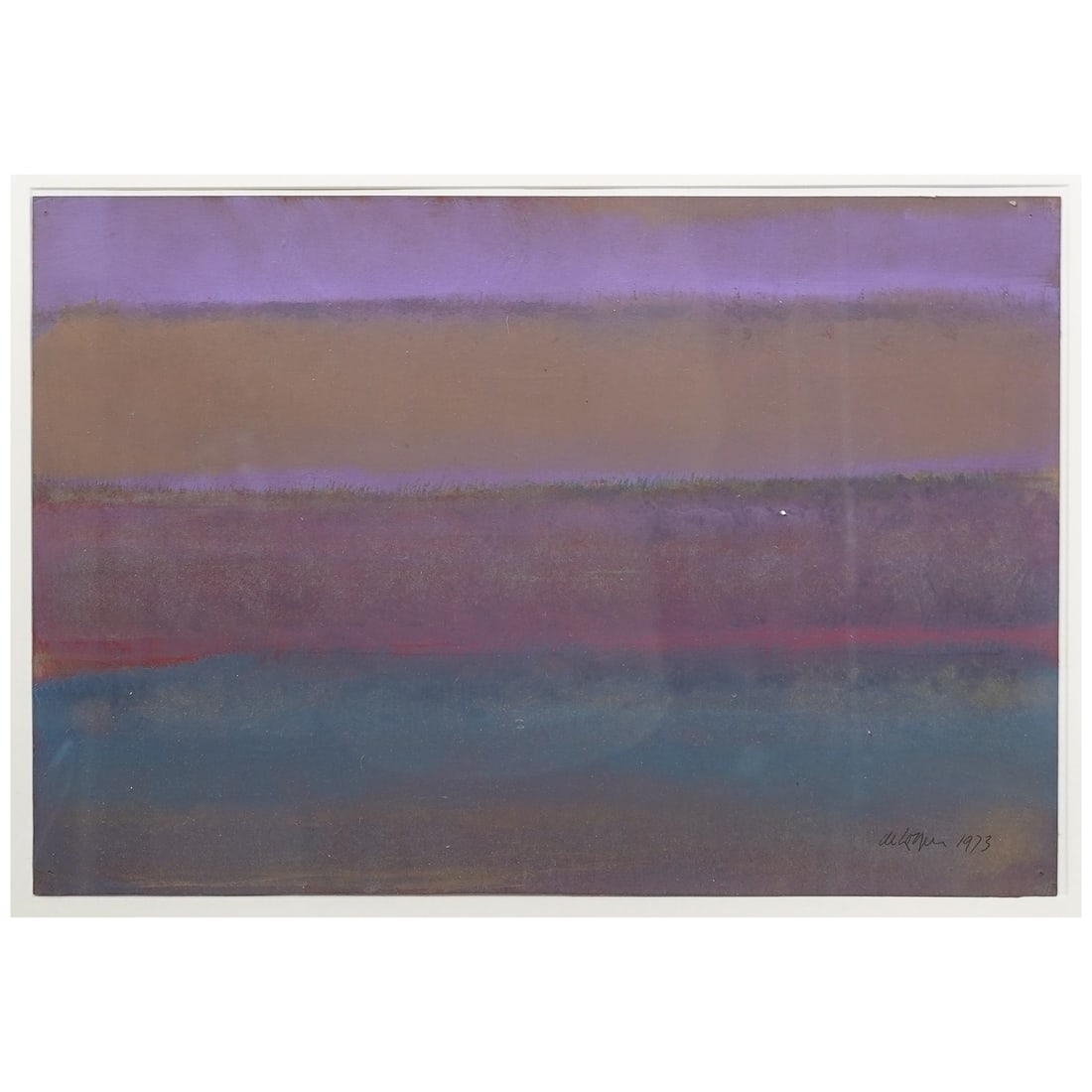 Willem De Looper (Dutch-American 1932-2009) Abstract Acrylic on Paper: Willem De Looper ( Dutch-American 1932-2009) Abstract Acrylic on Paper1973, DutchWillem de Looper a prominent Dutch -American abstract artist associated with Washington Color School. This piece featur