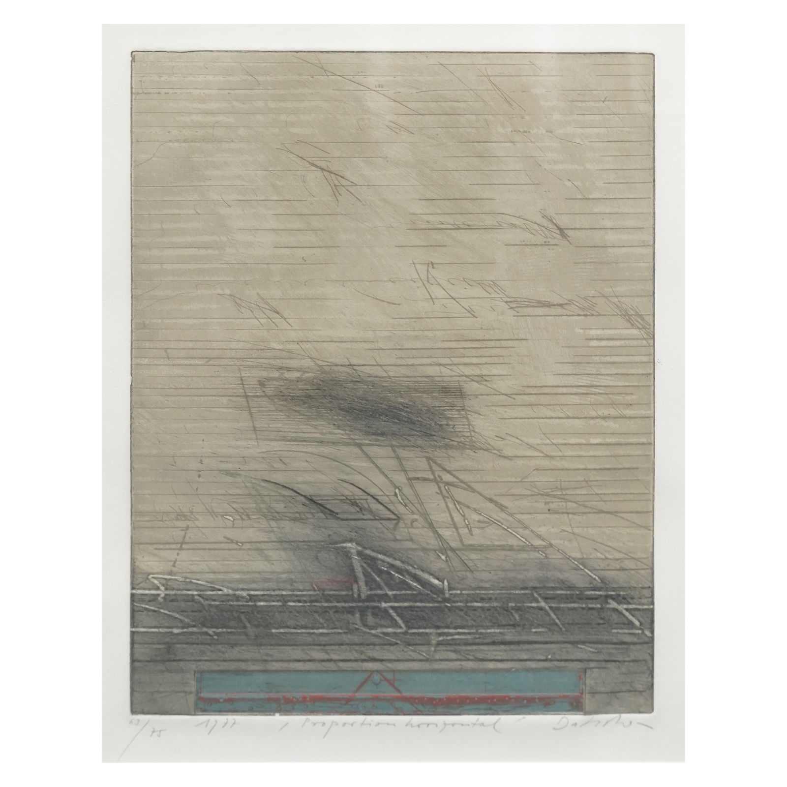 Karl Fred Dahmen (German 1917- 1981) "Proportion Horizontal" Aquatint Etching (1 of 6)