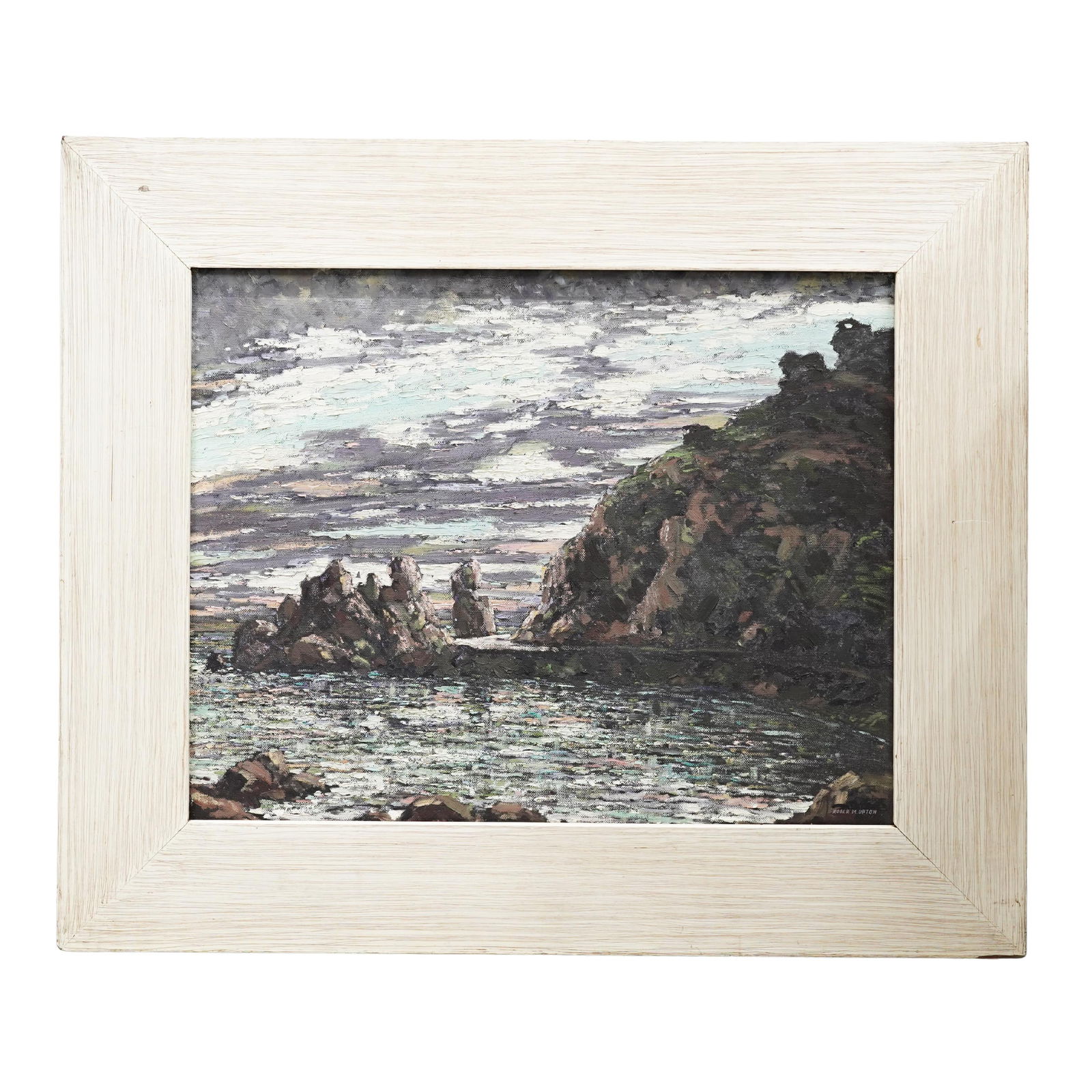 Roger M. Upton (American 1900–1988) Oil On Canvas Painting: Roger M. Upton (American 1900–1988) Oil On Canvas Painting20th century, AmericanOil on canvas by Roger M. Upton an American artist best known for his coastal landscapes and seascapes, frequently ass