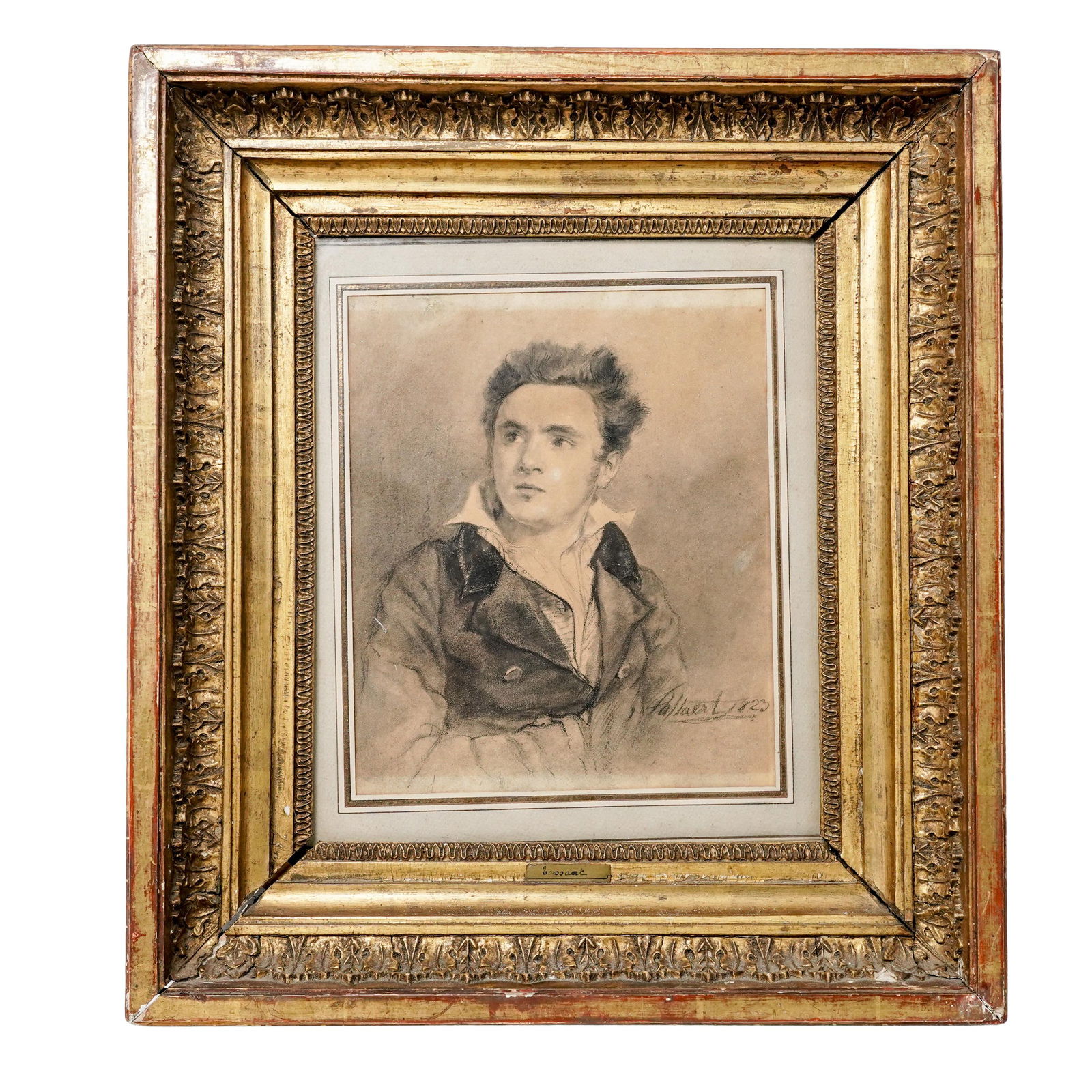 Octave Tassaert (French, 1800-1874) Dual Sided Graphite on Paper Portrait (1 of 6)