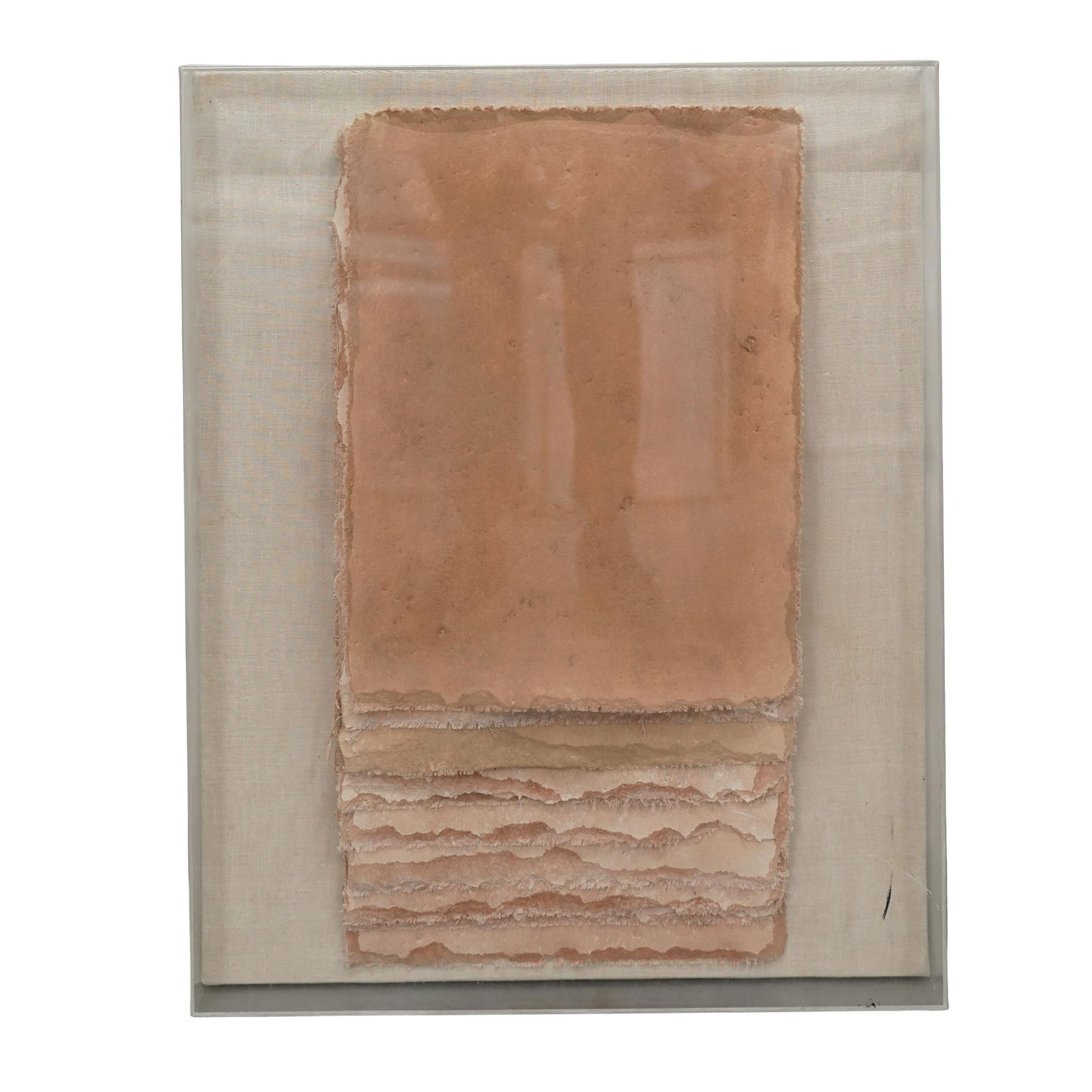 Michelle Stuart (American, b. 1933) "Little Sayreville" Earth & Rag Paper Artwork: Michelle Stuart (American, b. 1933) "Little Sayreville" Earth & Rag Paper Artwork1976, AmericanMichelle Stuart (American, born 1933) earth and rag paper mixed media artwork titled "Little Sayreville".