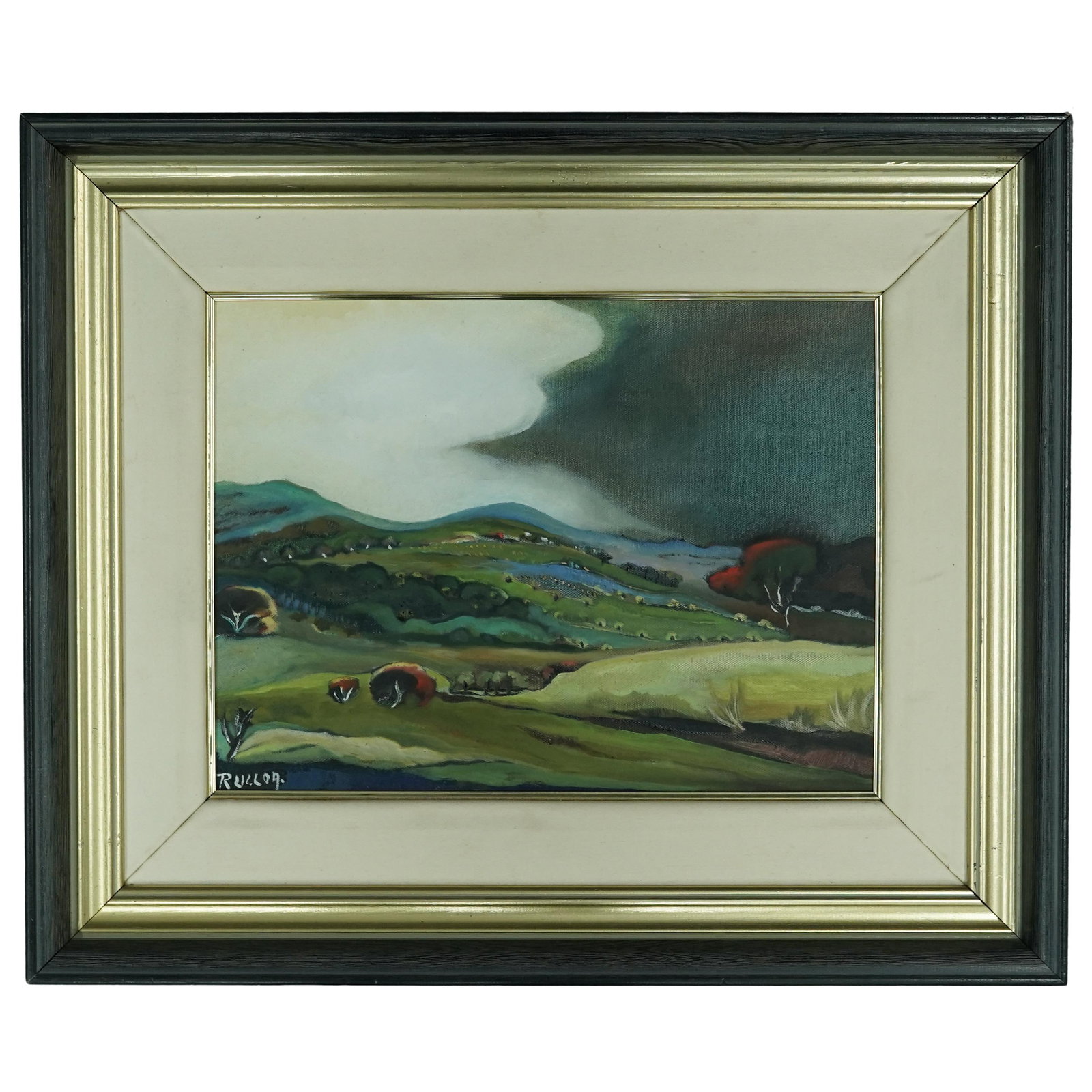 Franco Ruocco (Italian, 20th century) Attributed Oil on Canvas: Franco Ruocco (Italian, 20th century) Attributed Oil on Canvas1950s-70s, ItalianRuocco was a prolific 20th century Italian artist known for his vibrant landscapes and harbor scenes.Signed lower left c