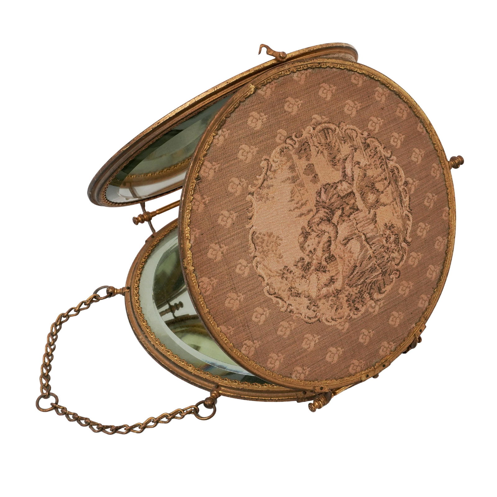 Victorian Embroidered Vanity Mirror Triptych - 3