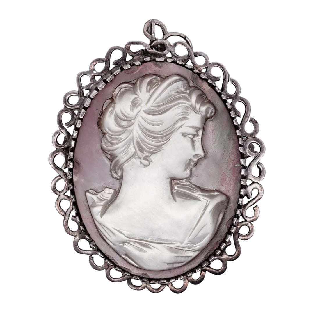 Vintage 14k Gold & MOP Cameo Pendant / Brooch (1 of 3)